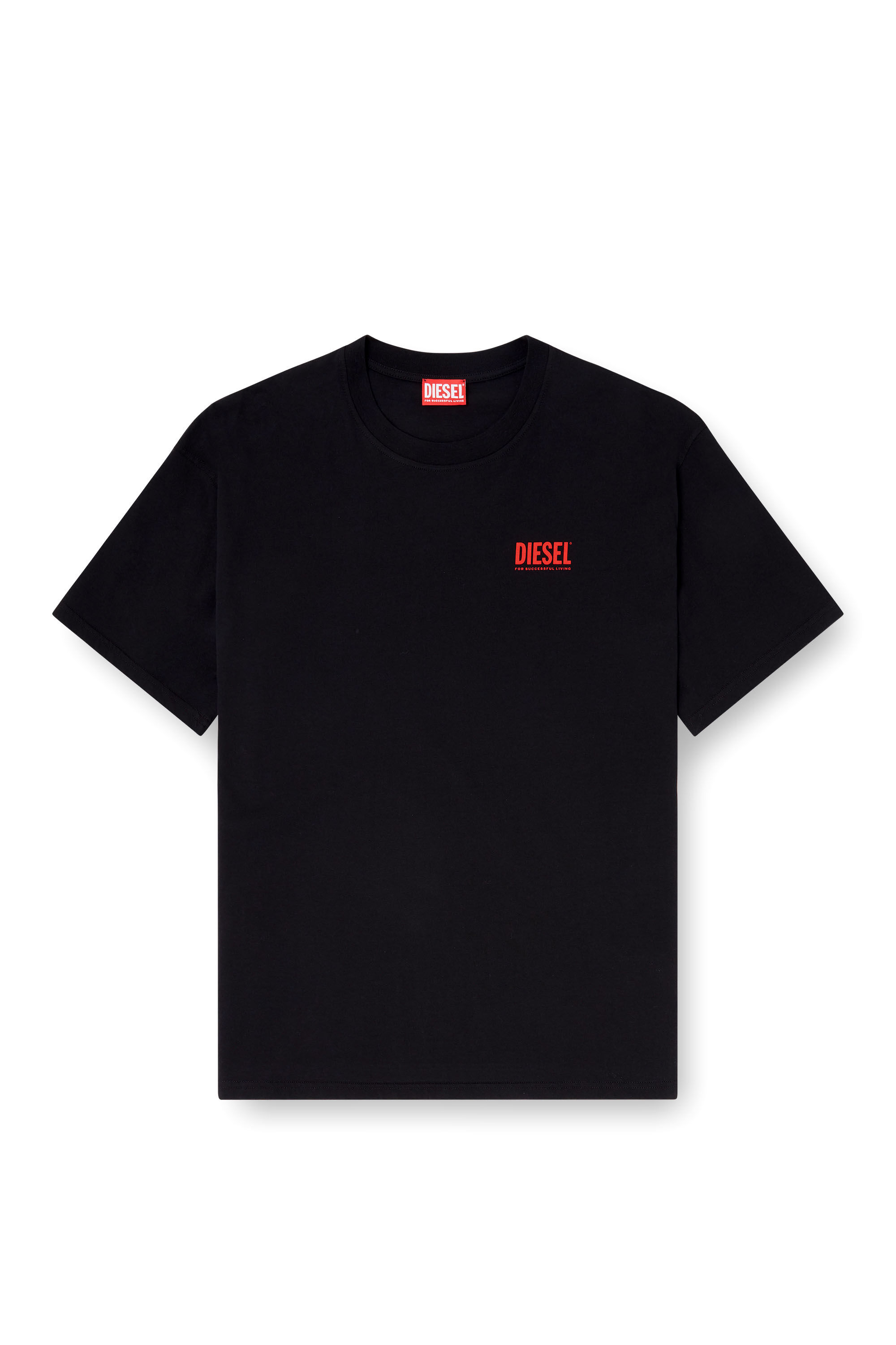Men's Cotton T-shirt with Diesel Biscotto print | Black | Diesel TR