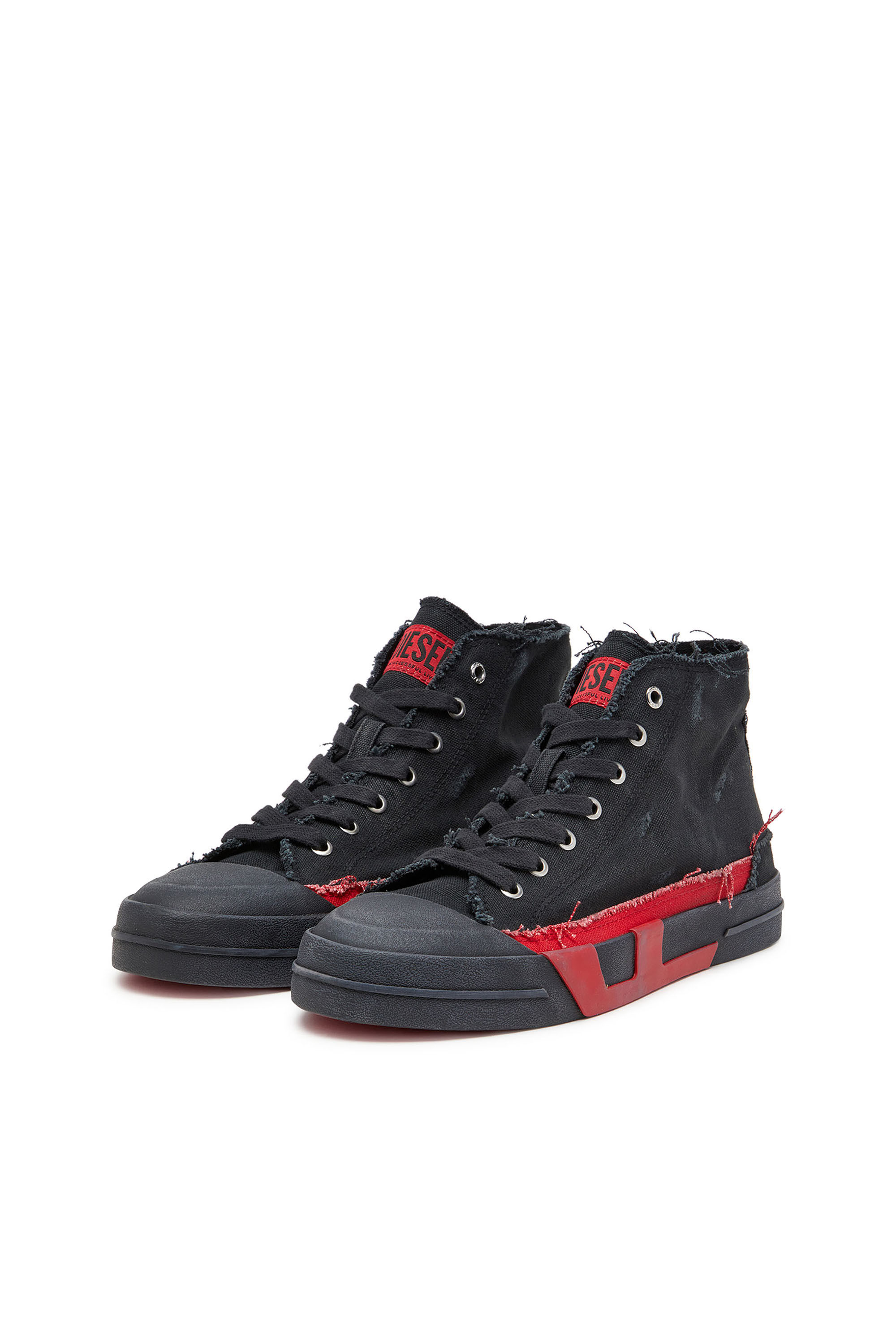 Men's S-D-Verse-Distressed high-top sneakers in canvas