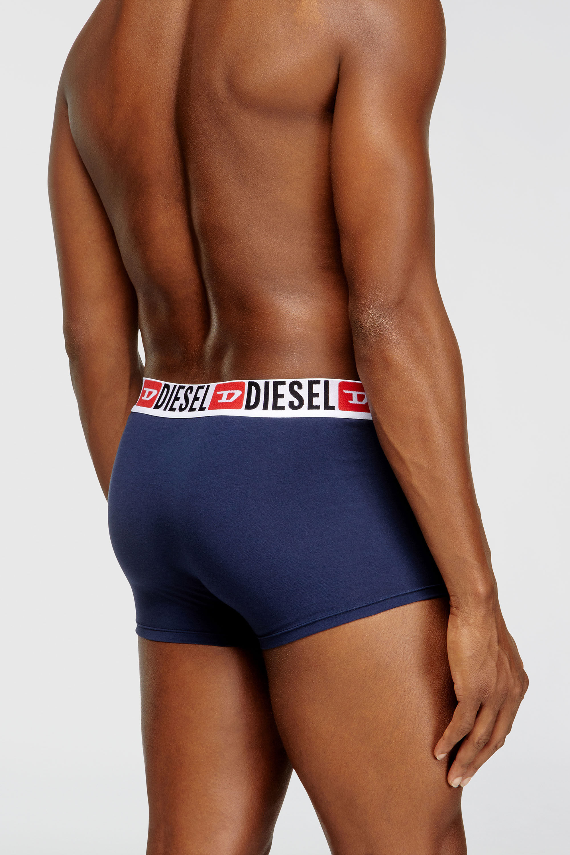 Diesel - UMBX-DAMIENTHREEPACK, Man's Three-pack of all-over logo waist boxers in Blue - 4
