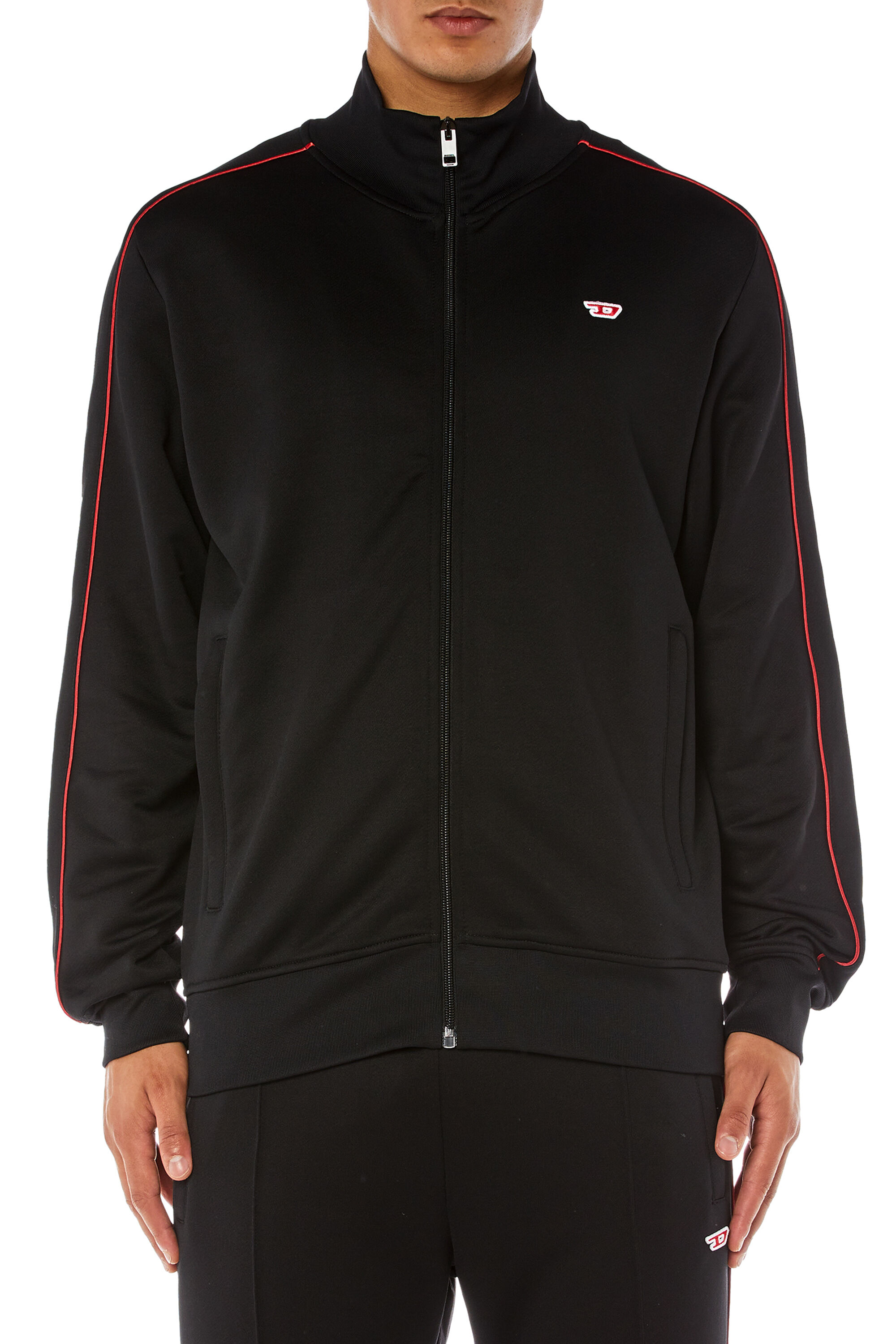 Diesel - S-LOCK-D, Man's Zip-up sweatshirt with piping in null - 1