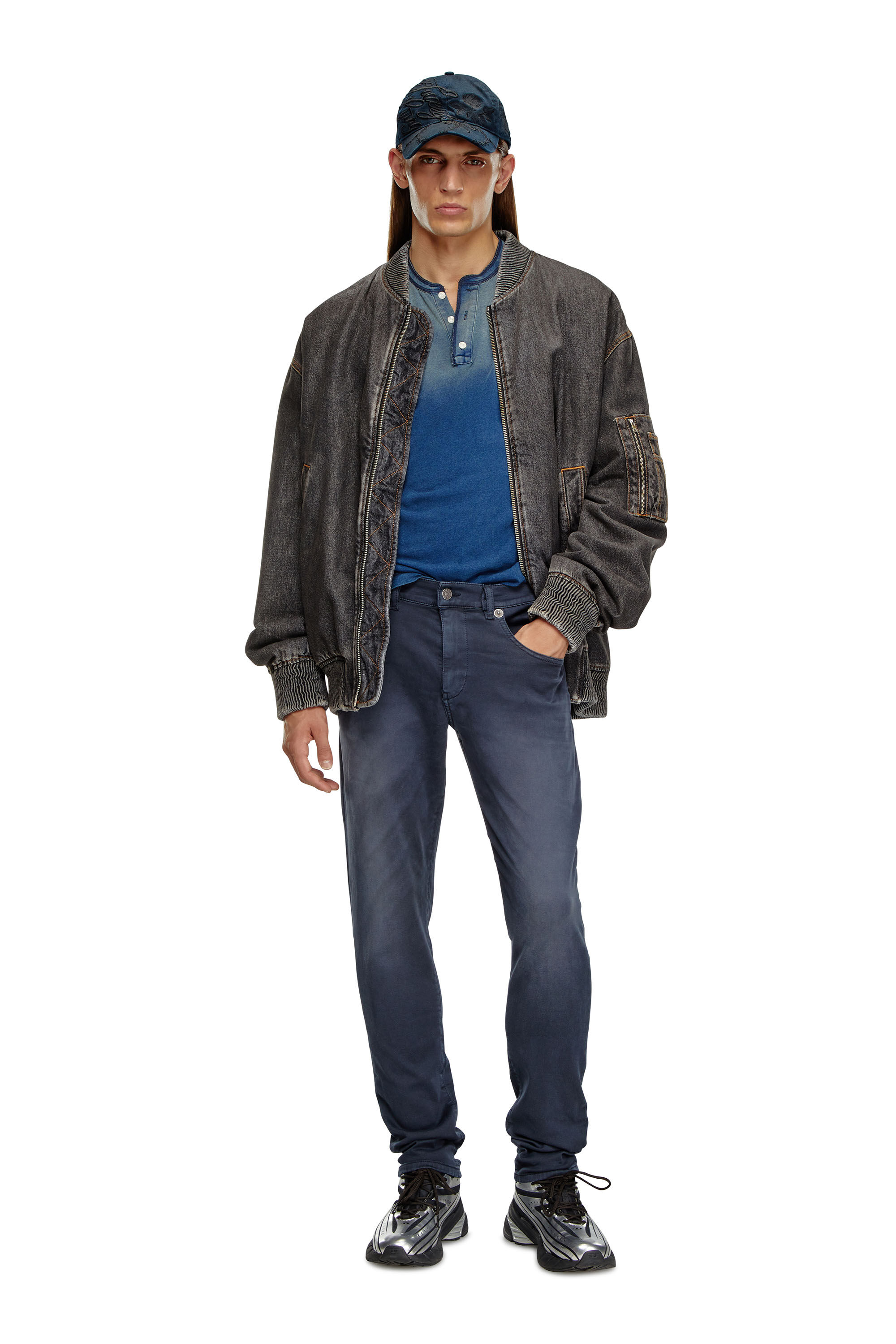 D-STRUKT-Z-NE Man: Slim Colored Jeans | Dark Blue | Diesel