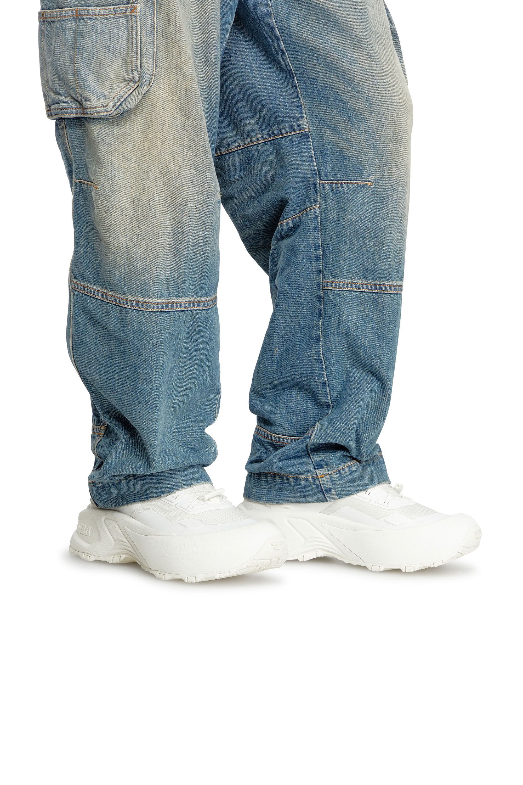 Men's D-Cage Runner-Sneakers in TPU-trimmed ripstop | White | Diesel