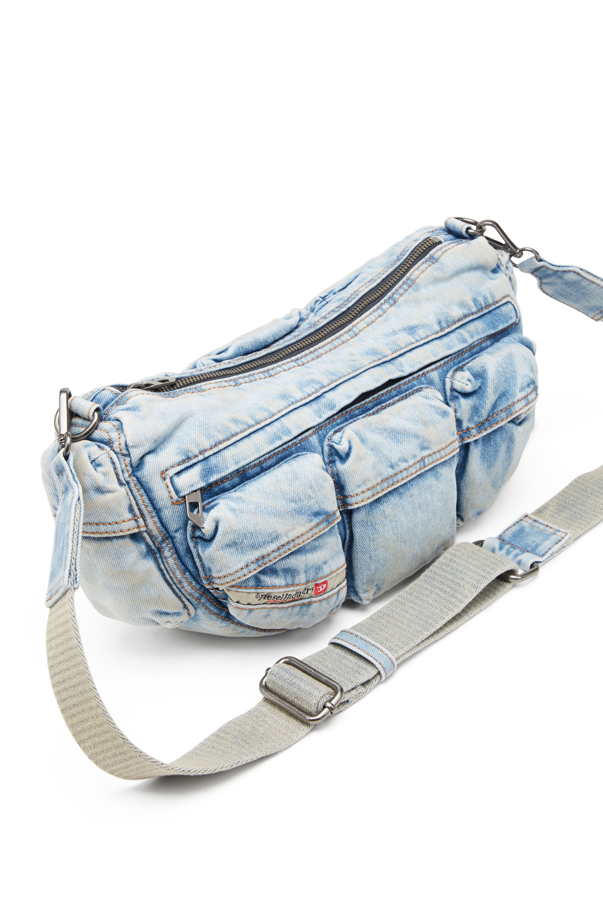 Travel 3000 Shoulder Bag X Multipocket bag in treated Denim Diesel