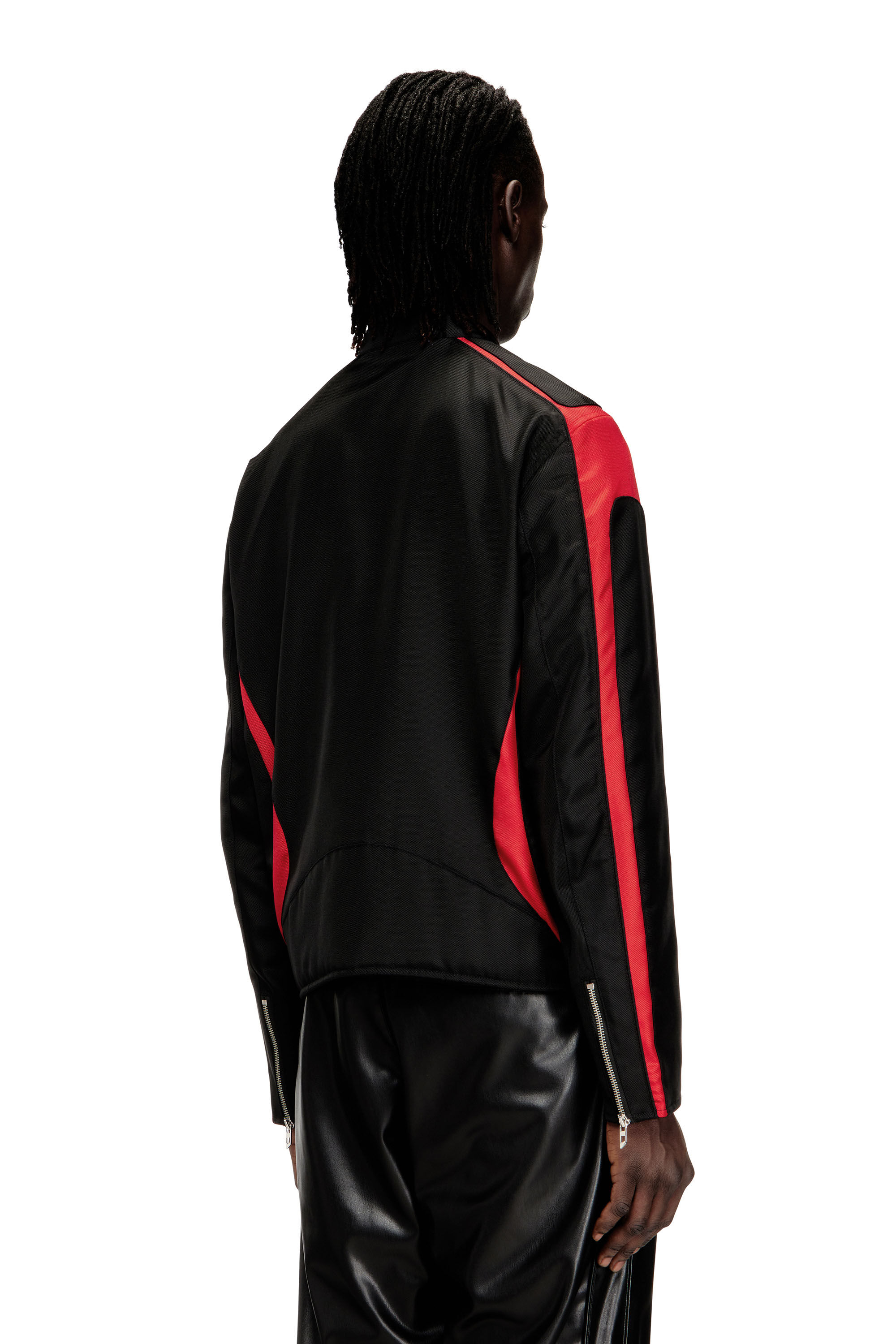 d*4様 archive diesel flare sleeve jacket Men's Biker jacket in colour-block canvas | Multicolor | Diesel