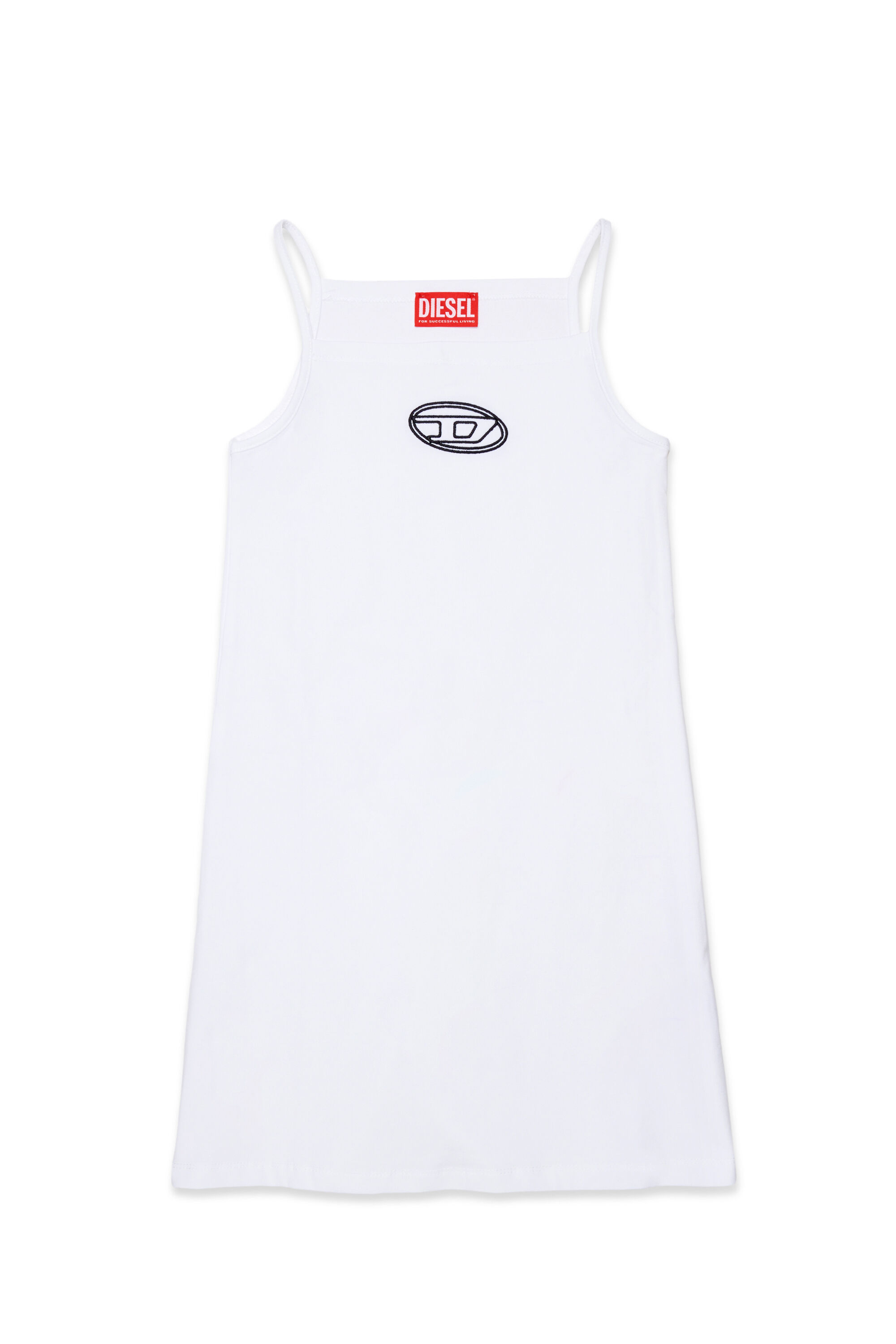 Diesel - DKIPPY, Woman's Cotton tank dress with embroidery in White - 1