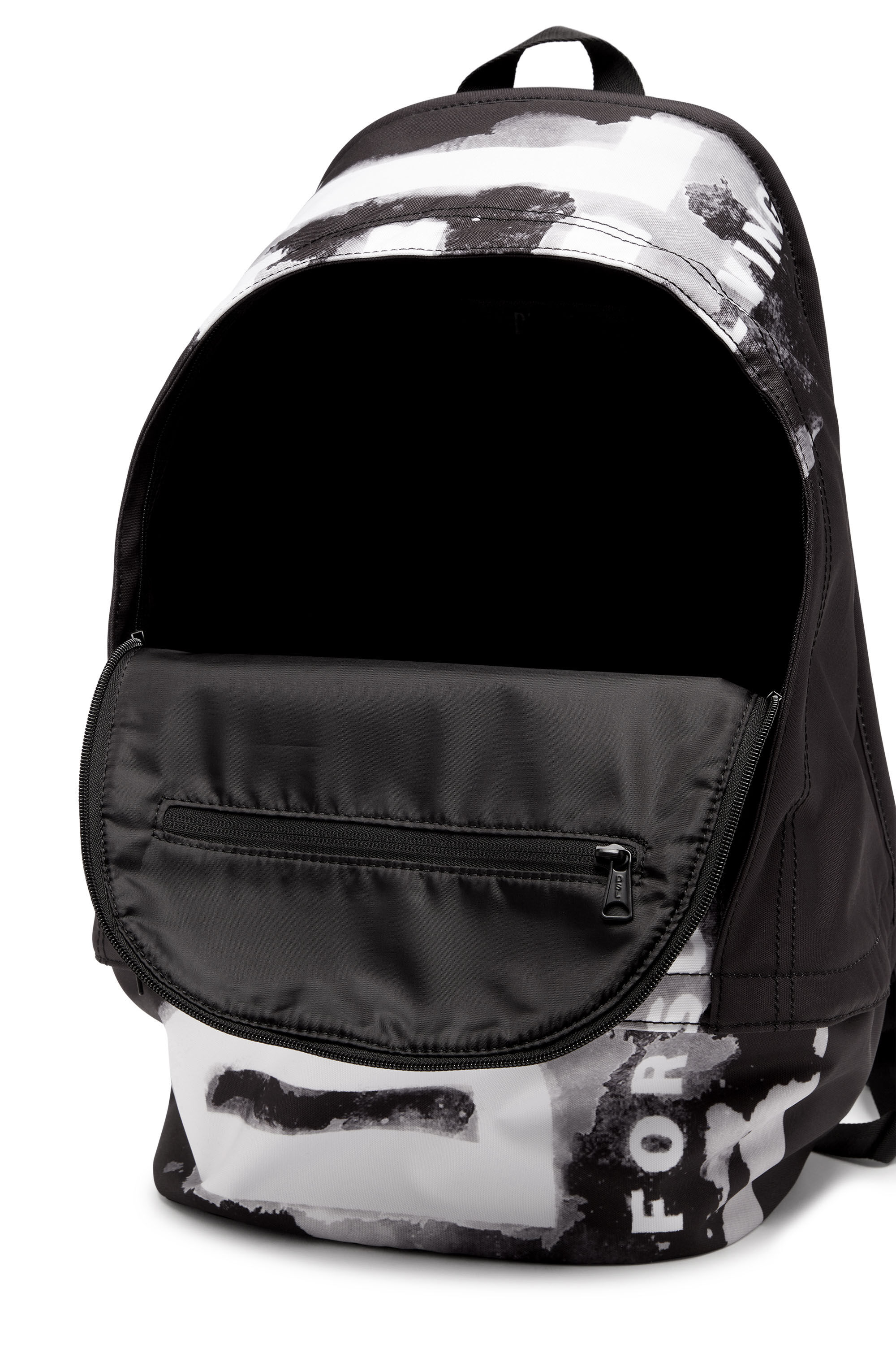 Men's Rave Backpack X - Backpack in logo-printed fabric | Black | Diesel