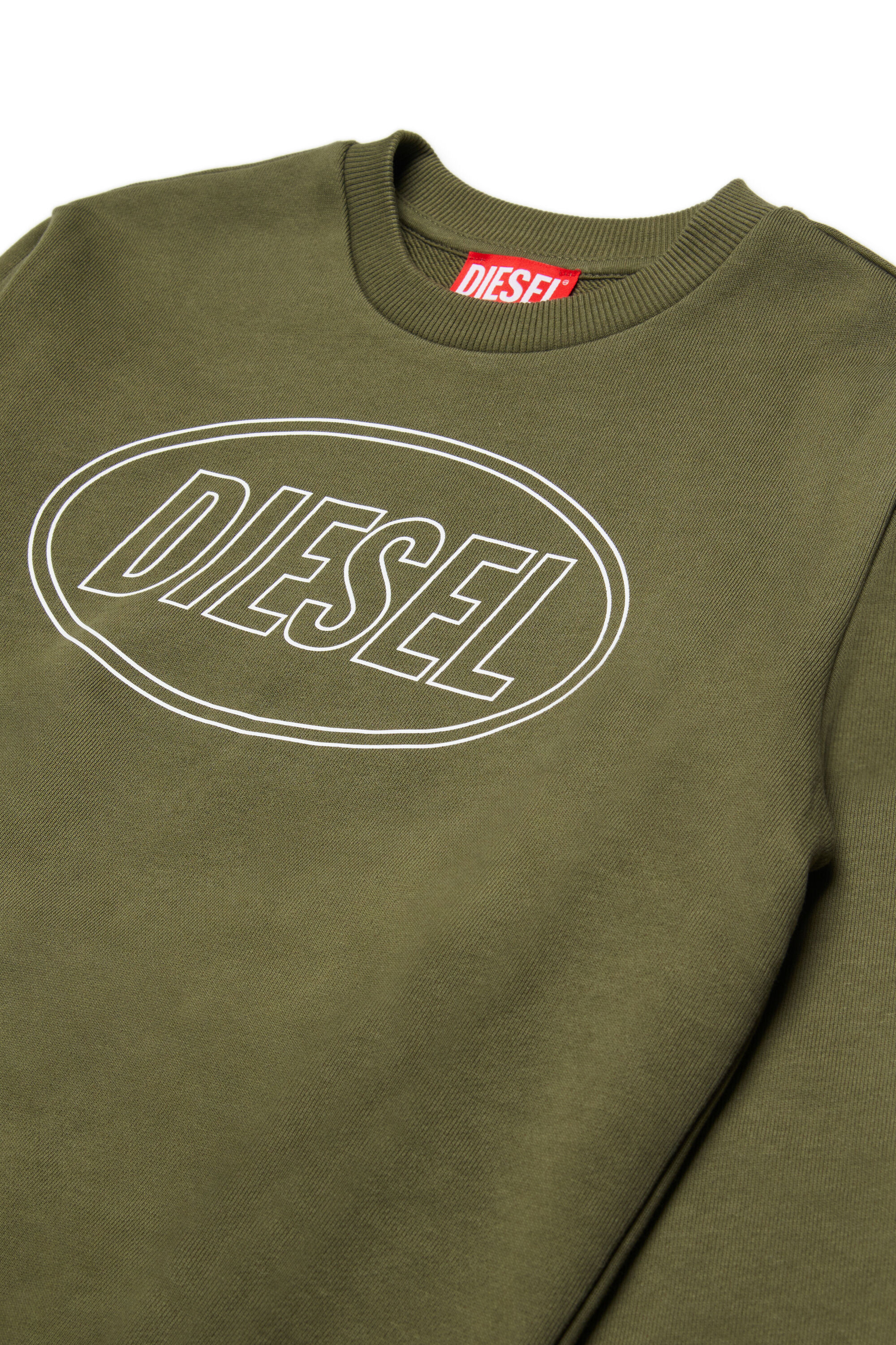 Diesel - SCIRCLE OVER, Man's Sweatshirt with logo print in Green - 3