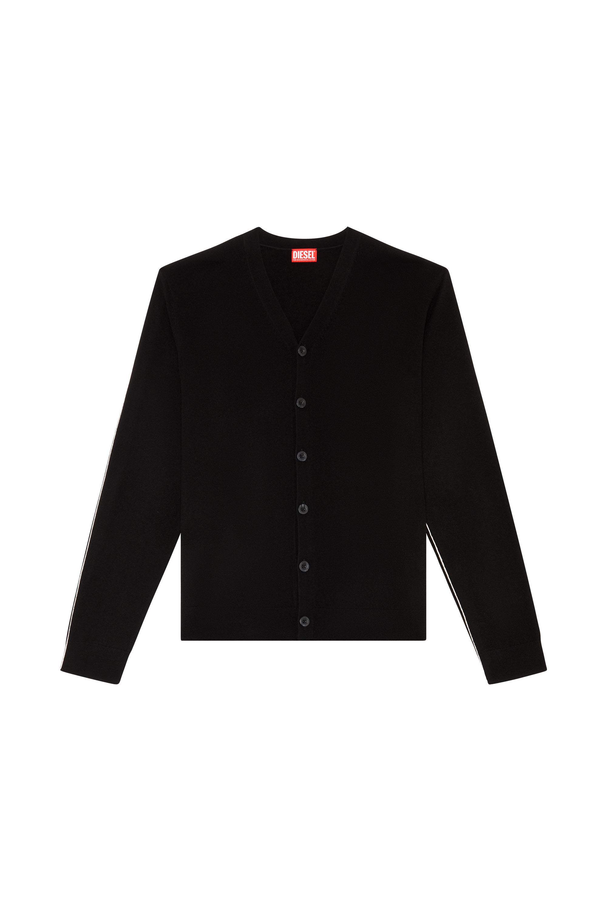 Men's Cardigan with contrast piping | Black | Diesel