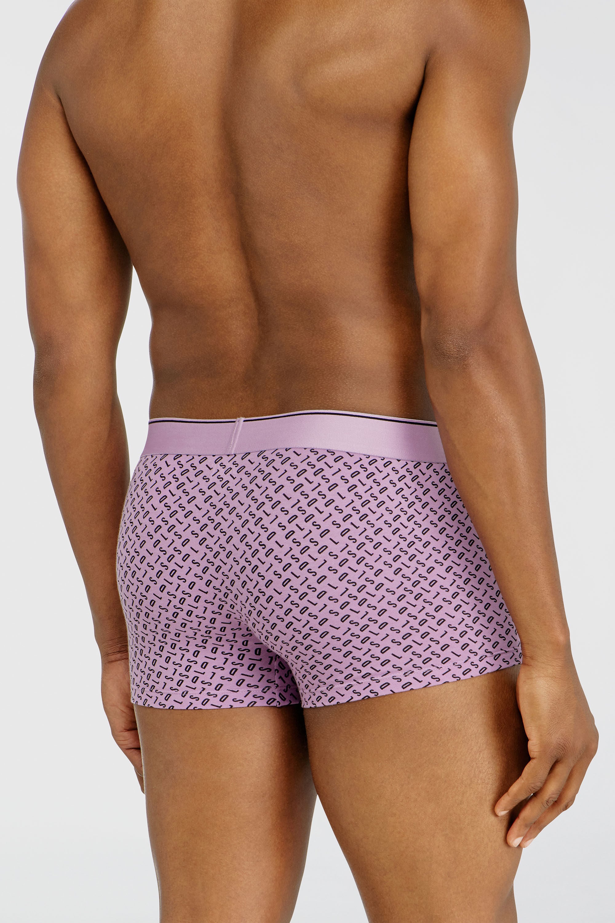 Diesel - DAMIEN-D-BOX-3PACK, Man's Three-pack of stretch cotton trunks with monogram in Lilac - 4
