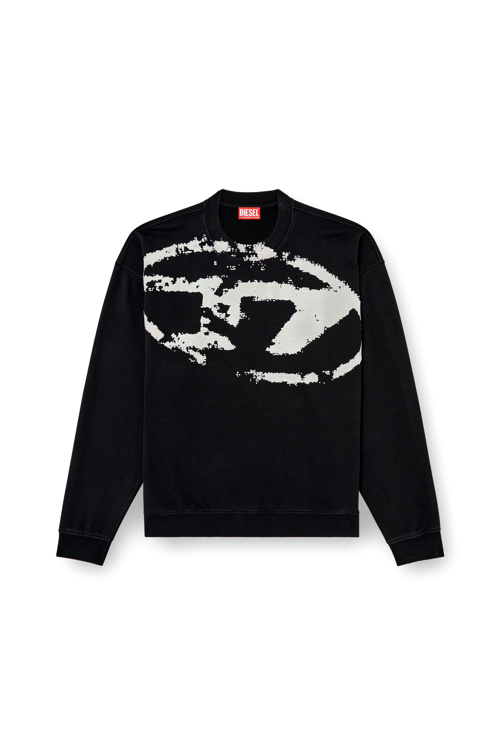 の*ん様 【希少】DIESEL スウェット Men's Sweatshirt with distressed flocked logo | Black | Diesel