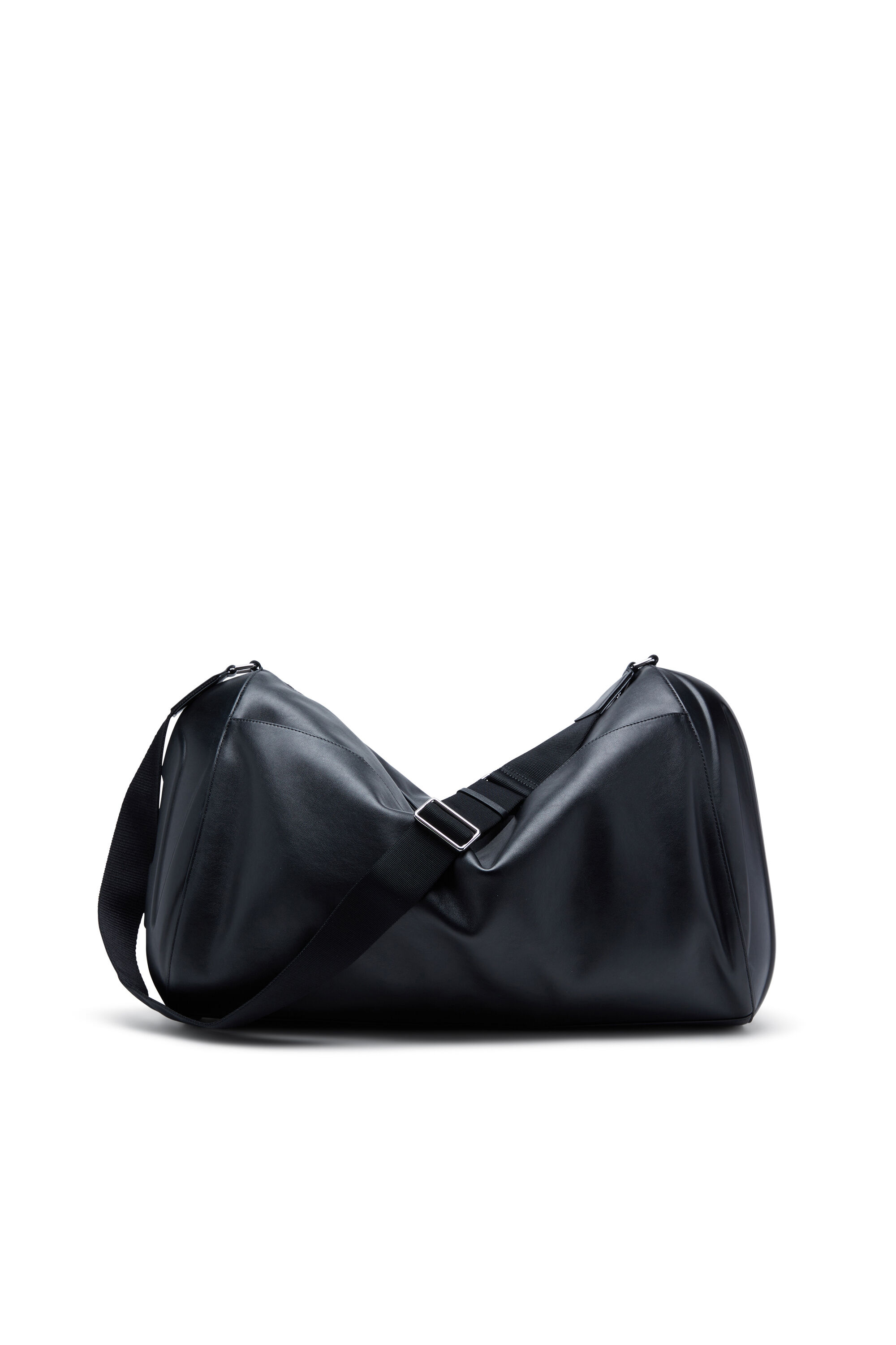 DIESELバックブラック Women's Load-D-Duffle bag with hard-shell logo sides | Black | Diesel
