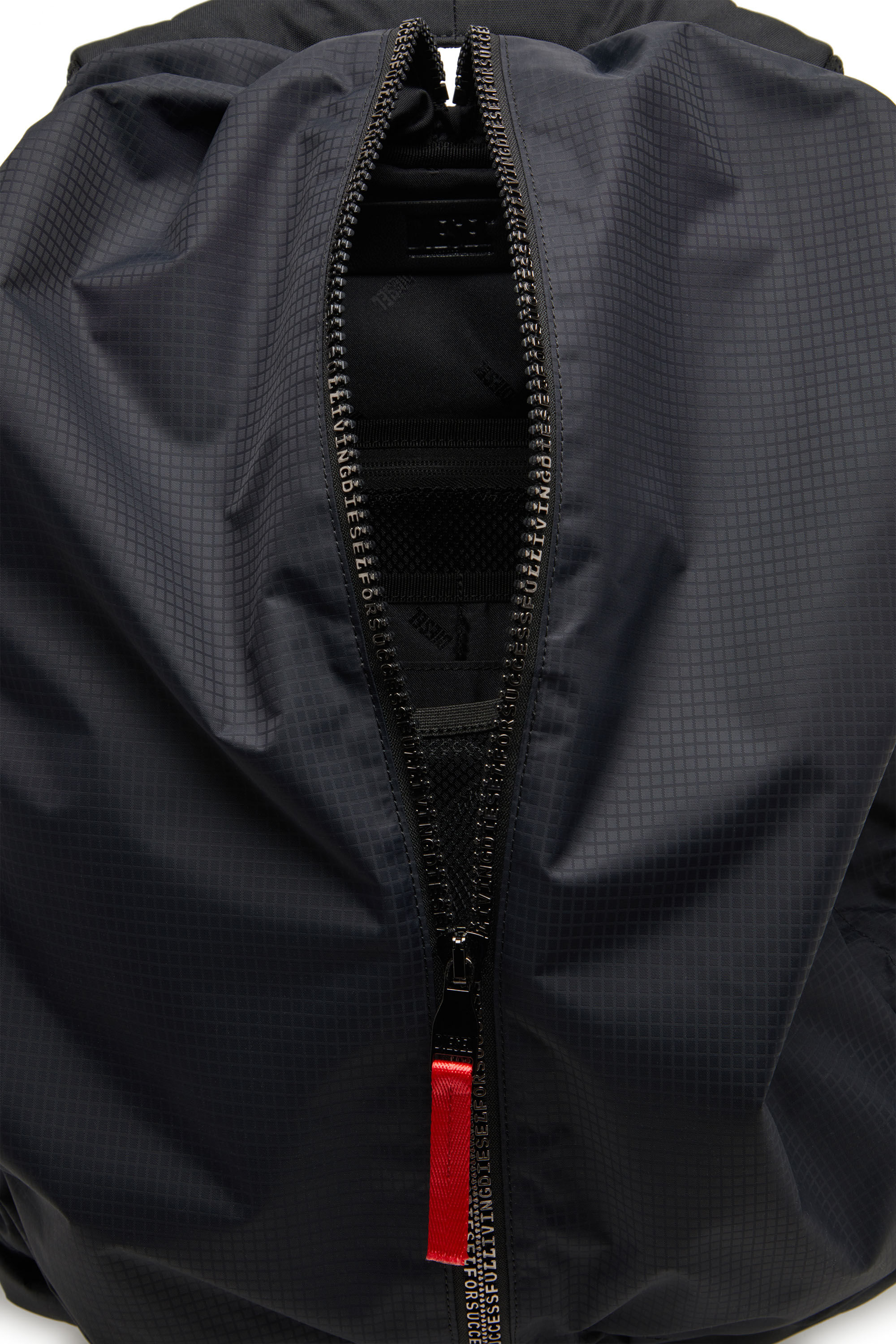 Diesel - ZIP-D BACKPACK X, Man's Zip-D-Backpack in check-jacquard shell in Black - 2