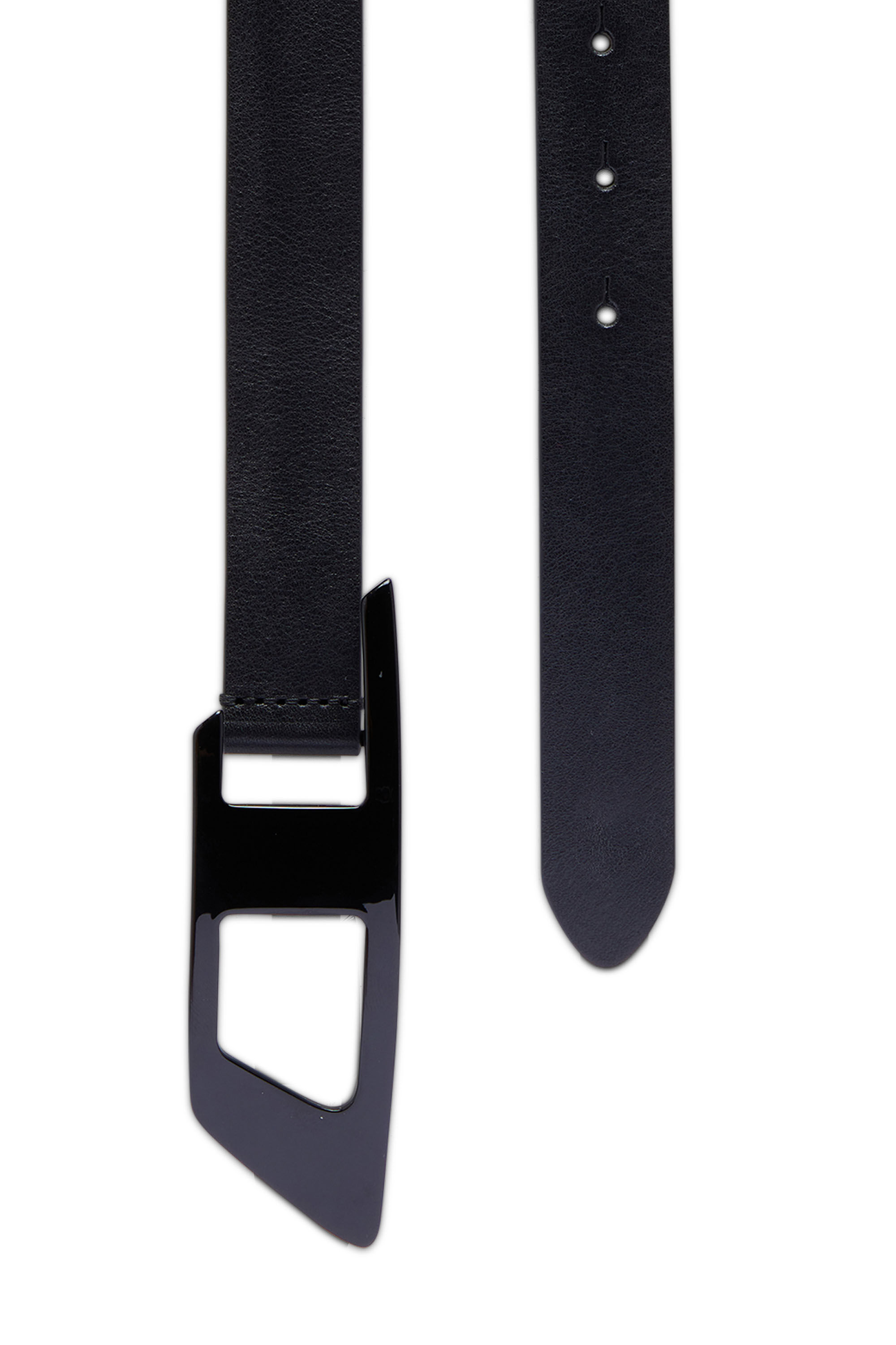 Men's Slim leather belt with D buckle | Diesel B-DLOGO II