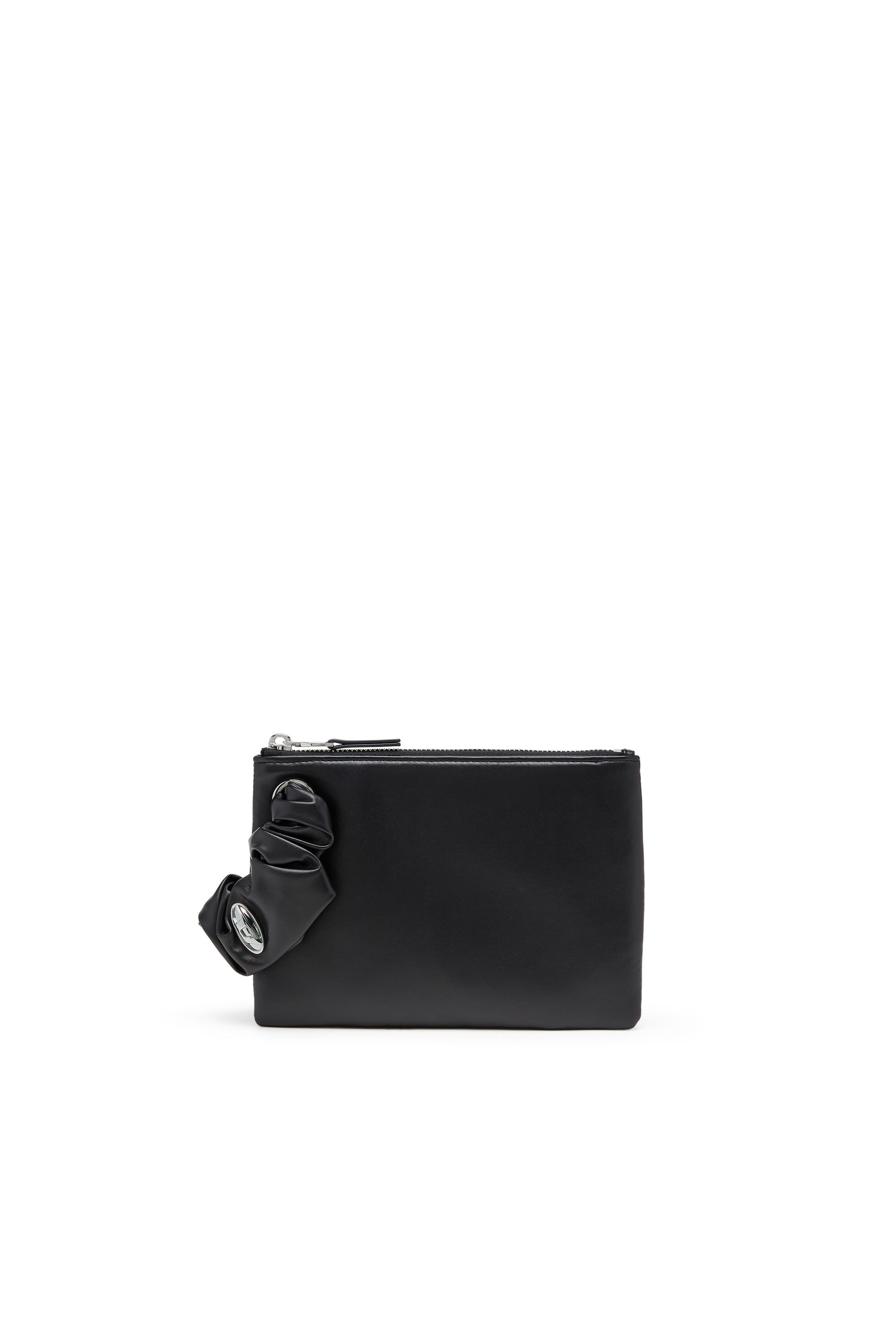 Women's Zip pouch with scrunchie-style wristlet | Black | Diesel