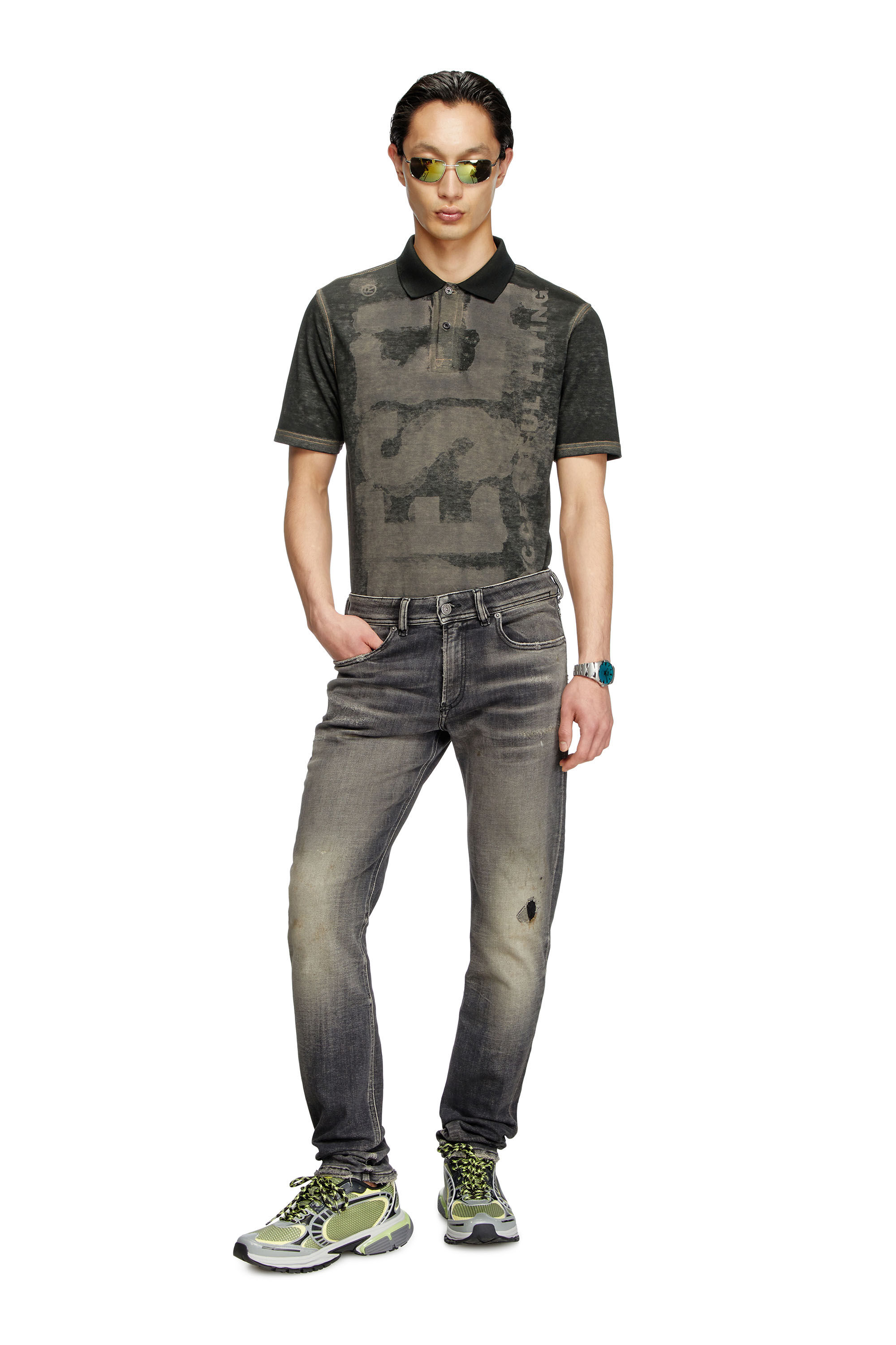 Diesel - Man's Skinny Jeans 1979 Sleenker 09K56, Black/Dark grey - 1