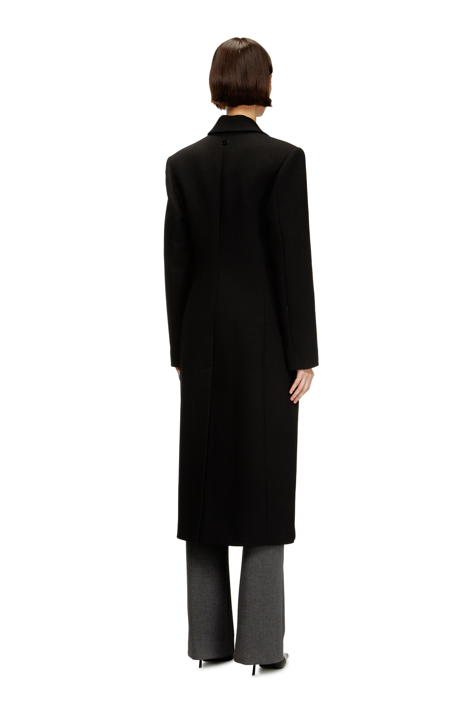 Women's Long hourglass coat | Black | Diesel Women's Long hourglass coat | Black | Diesel