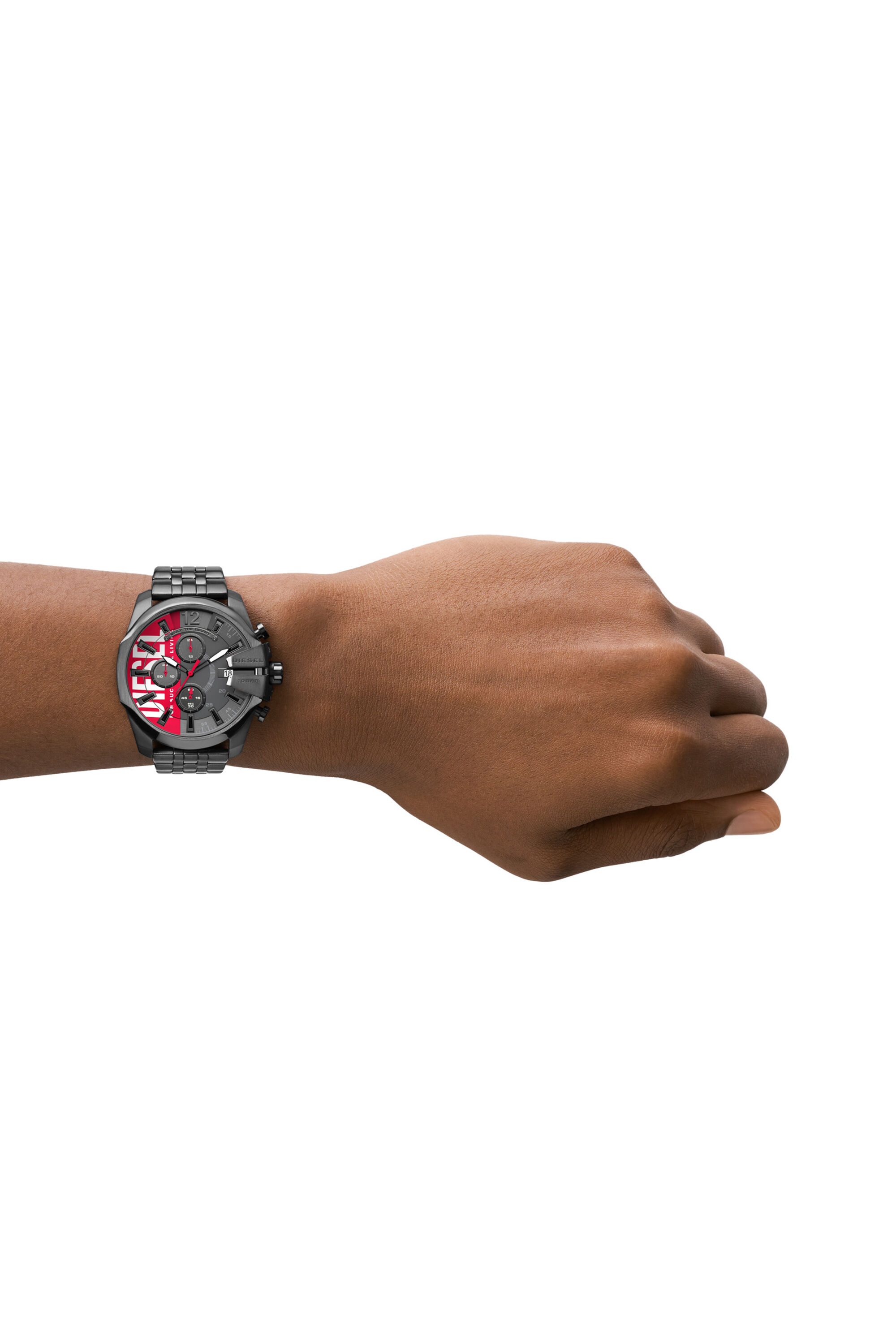 DZ4600: Women's black round dial chronograph watch | Diesel