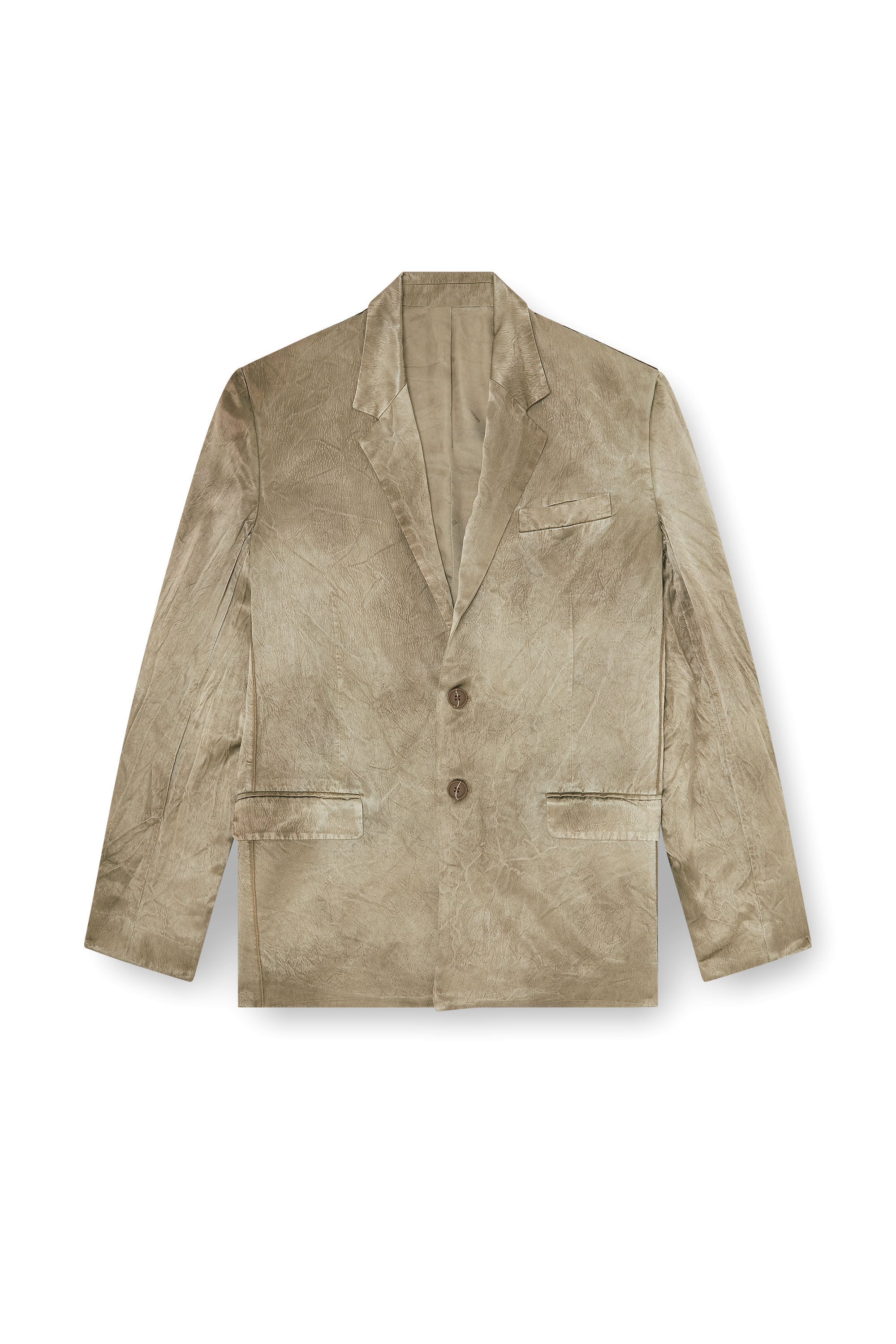 Men's Blazer in wrinkled satin | Brown | Diesel TR