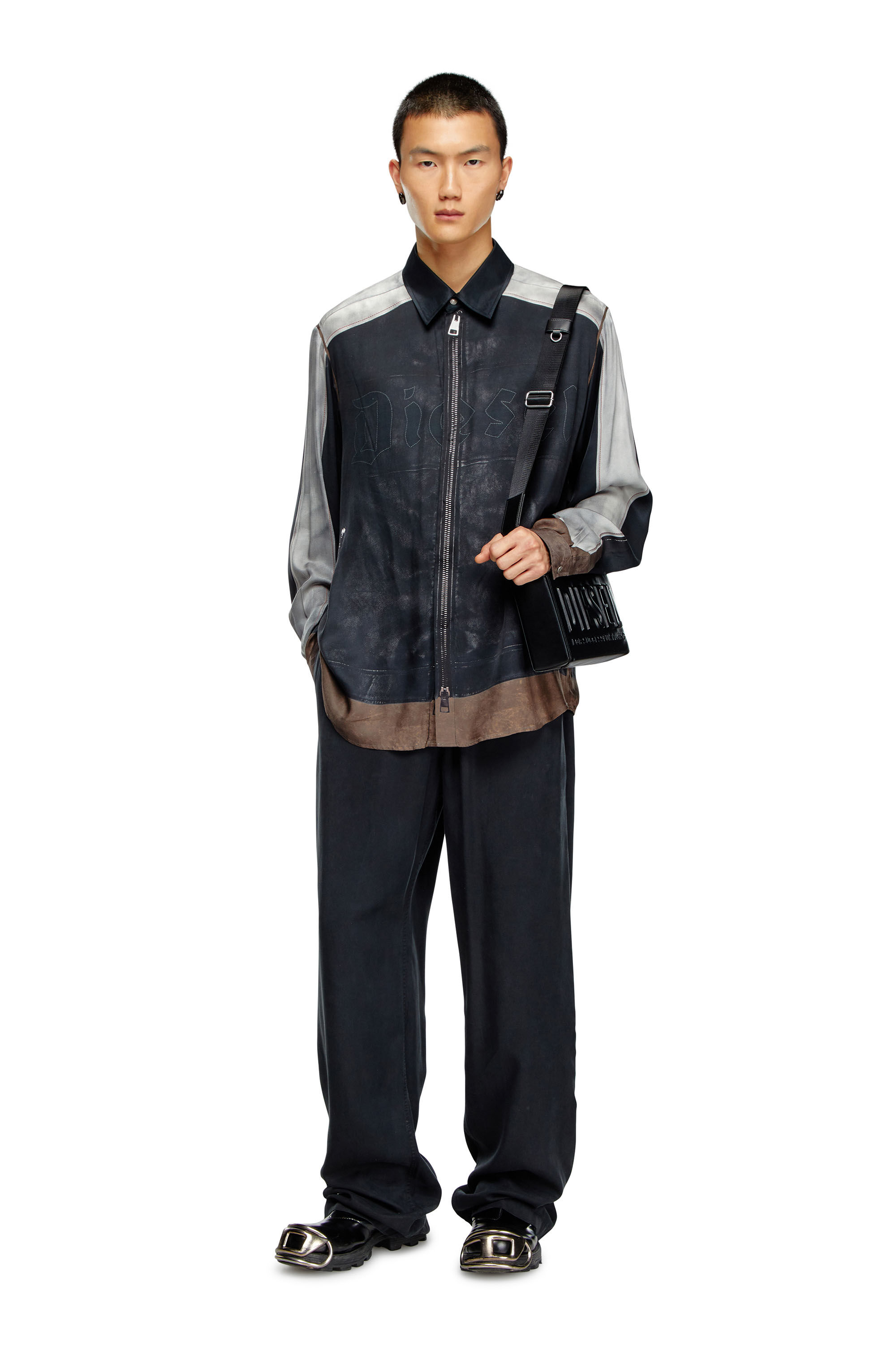 Men's Drawstring pants in faded twill | Black | Diesel