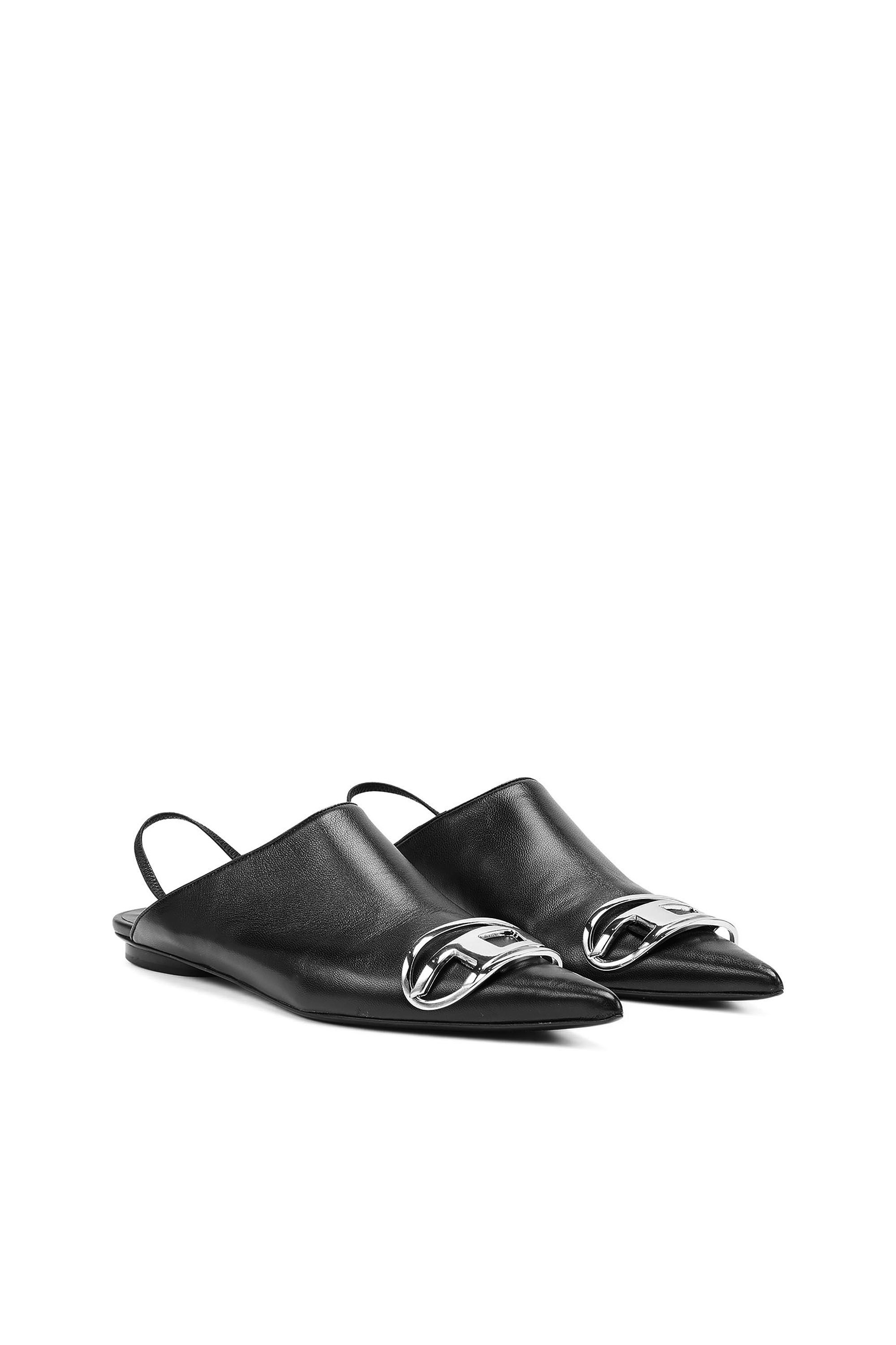 Leather slingback mules on sale