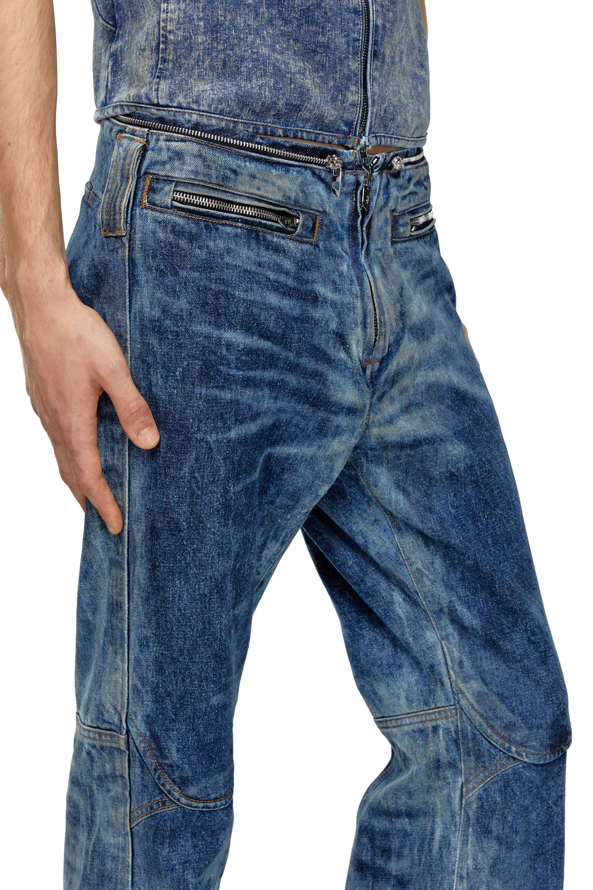 Men's D-Gen Seamed Straight Jeans | Medium blue | Diesel D-Gen