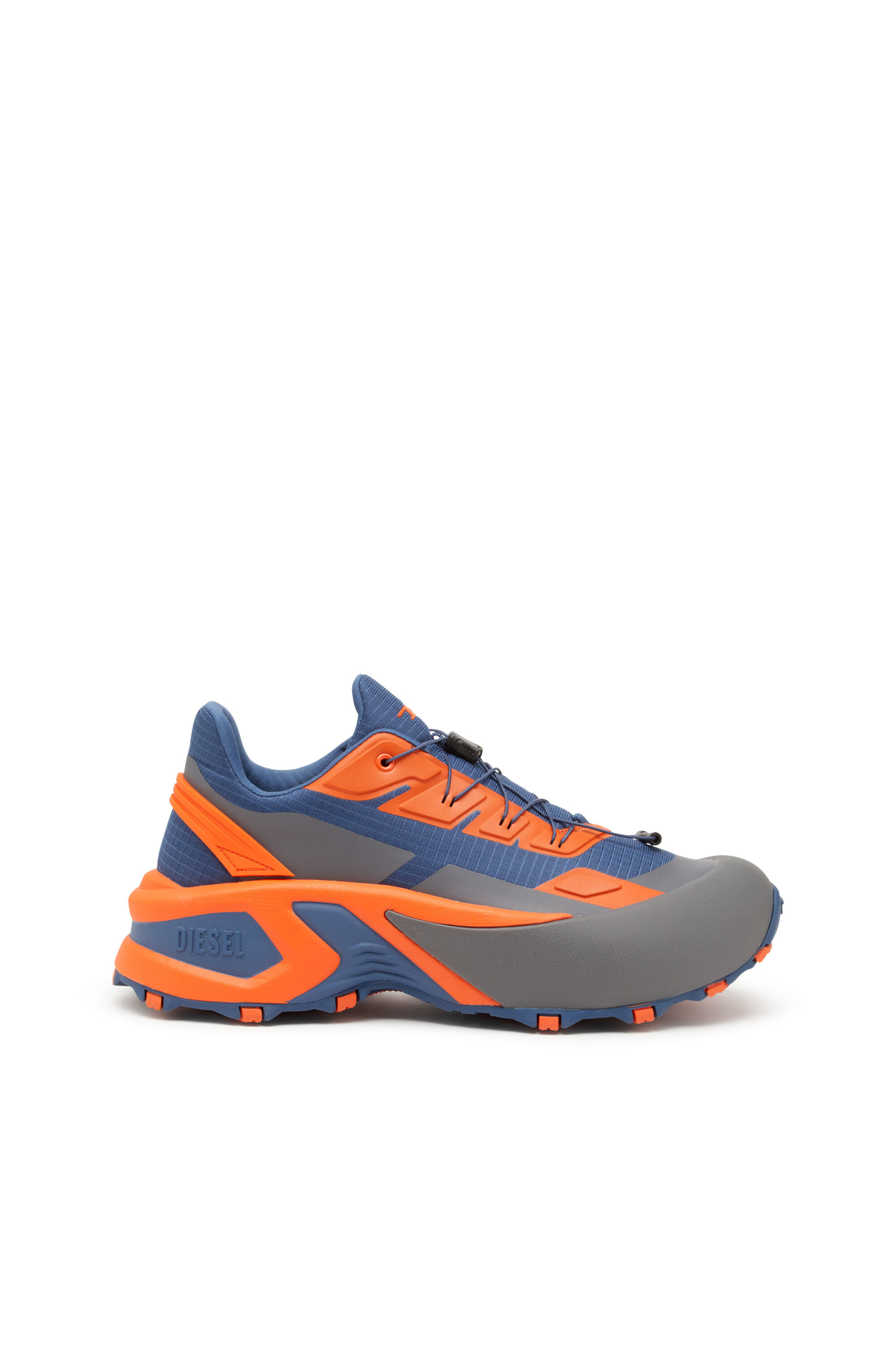 Diesel - D-CAGE RUNNER, Man's D-Cage Runner-Sneakers in TPU-trimmed ripstop in Blue/Orange - 1