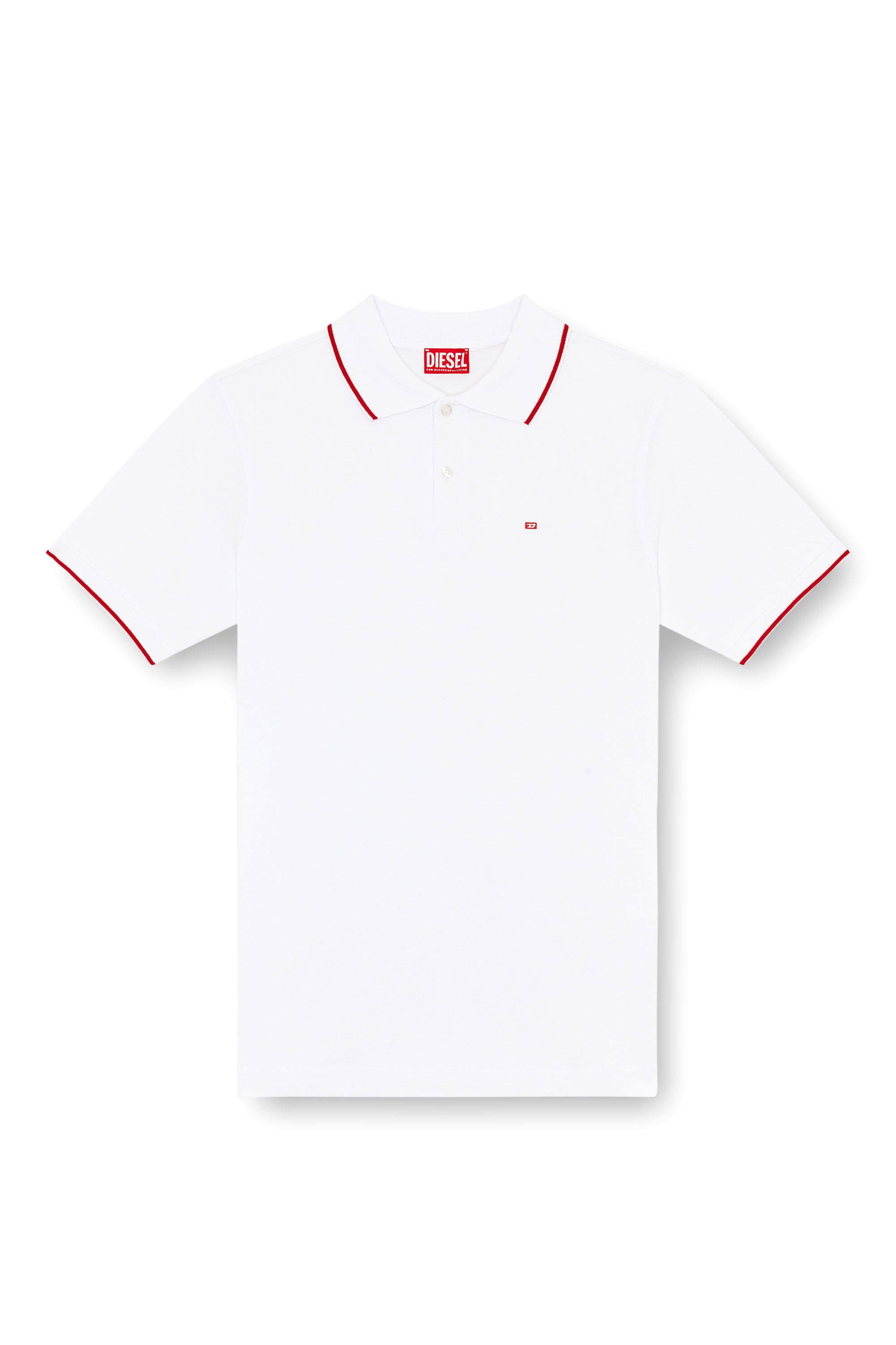 Men s Polo shirt with micro Diesel embroidery White Diesel