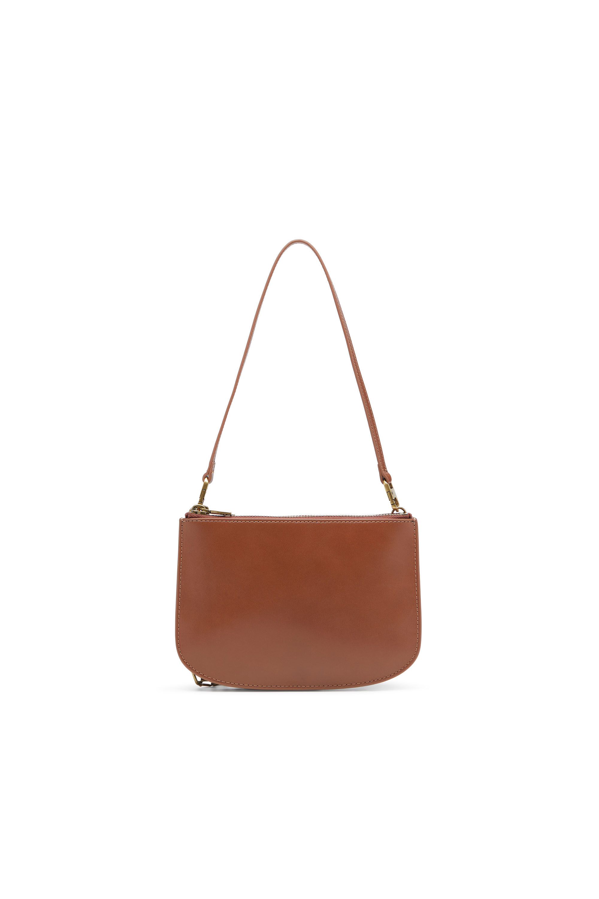 Women's 1DR Twin-Double-pouch shoulder bag in pull-up leather