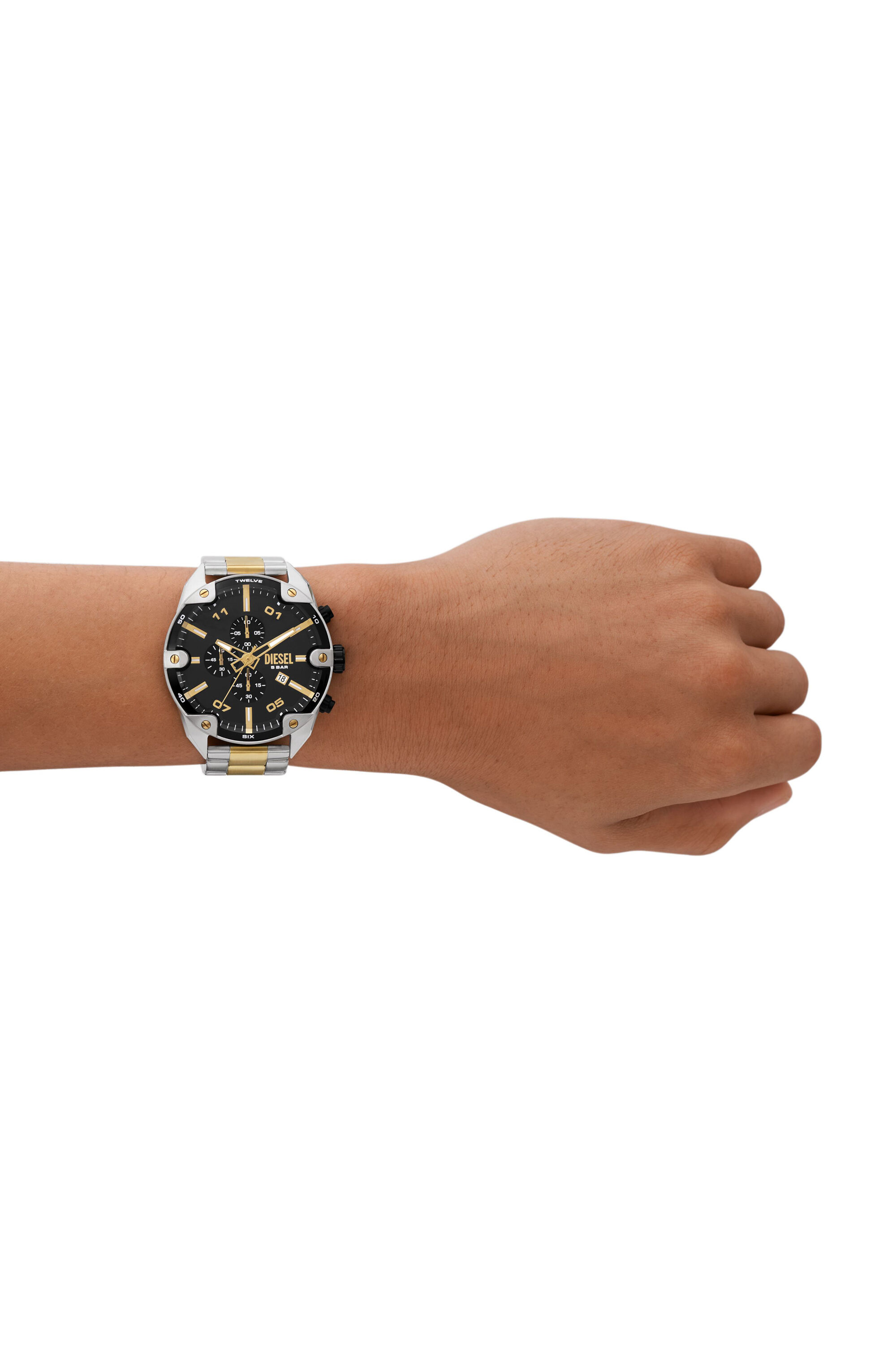 Men s Spiked Stainless Steel Watch DZ4627 Diesel