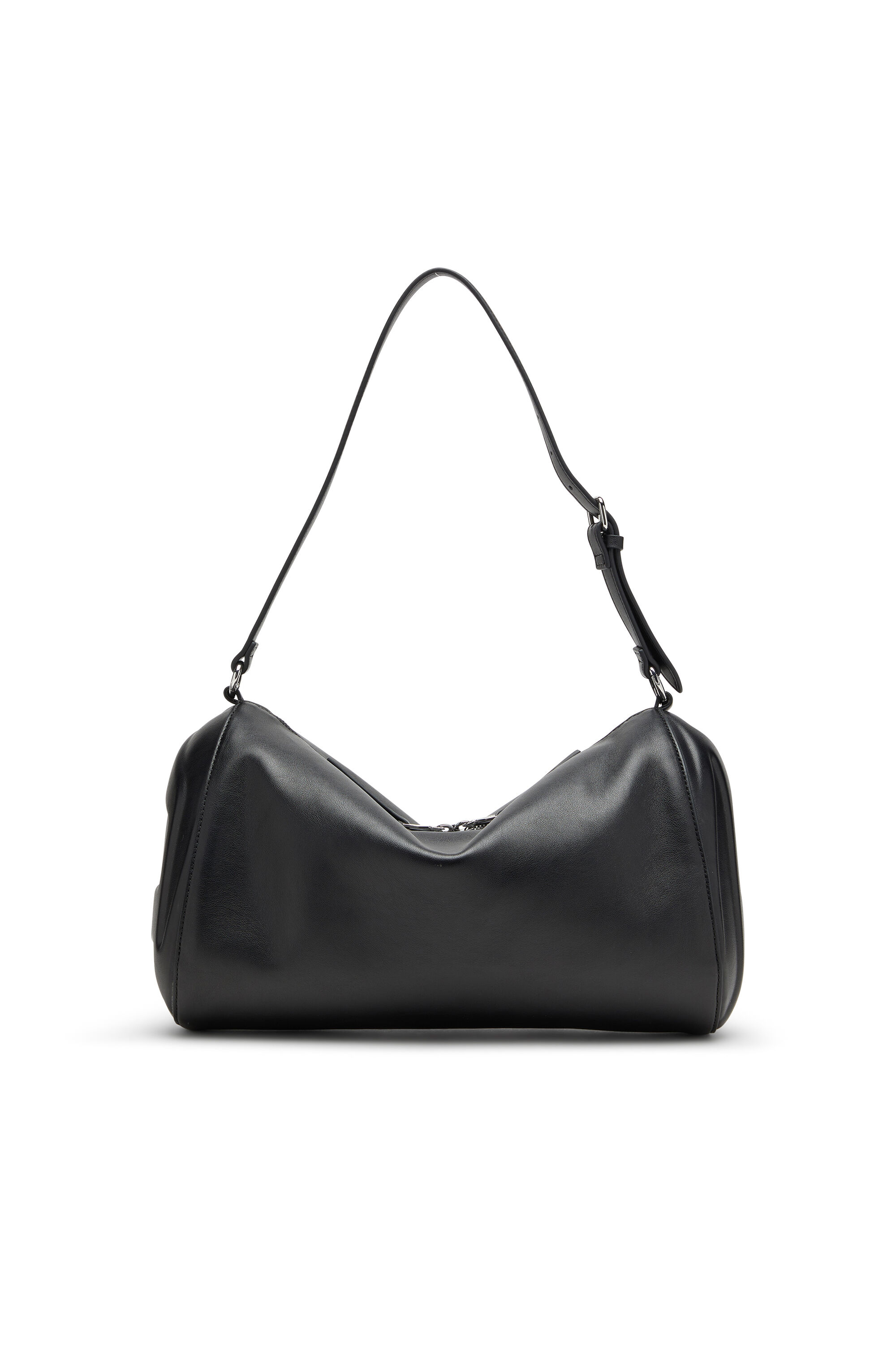Women's Load-D-Shoulder bag with hard-shell logo sides | Black