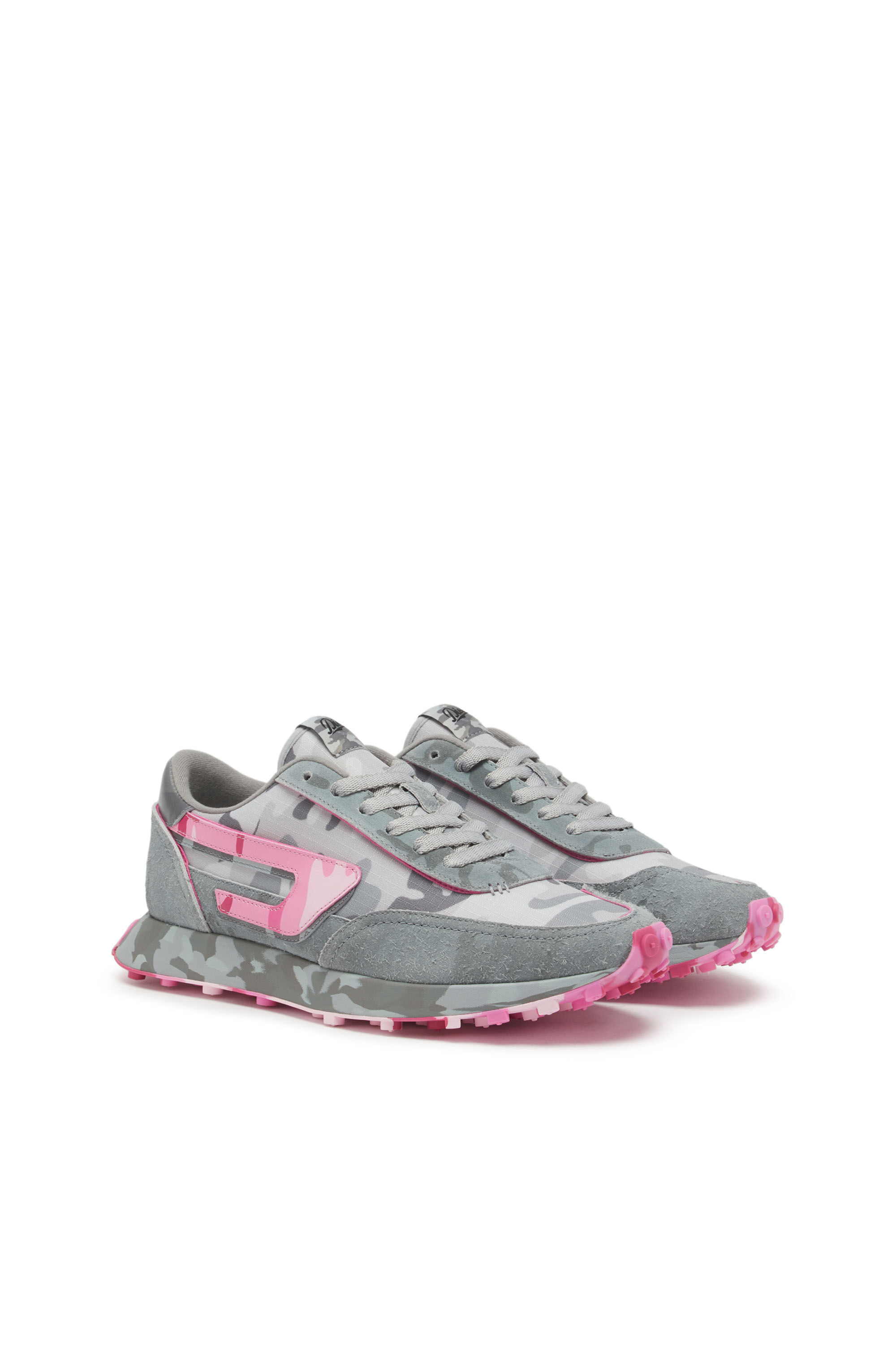 Diesel - S-RACER LC W, Woman's S-Racer Lc W - Low-top sneaker with camo print in Grey/Pink - 2