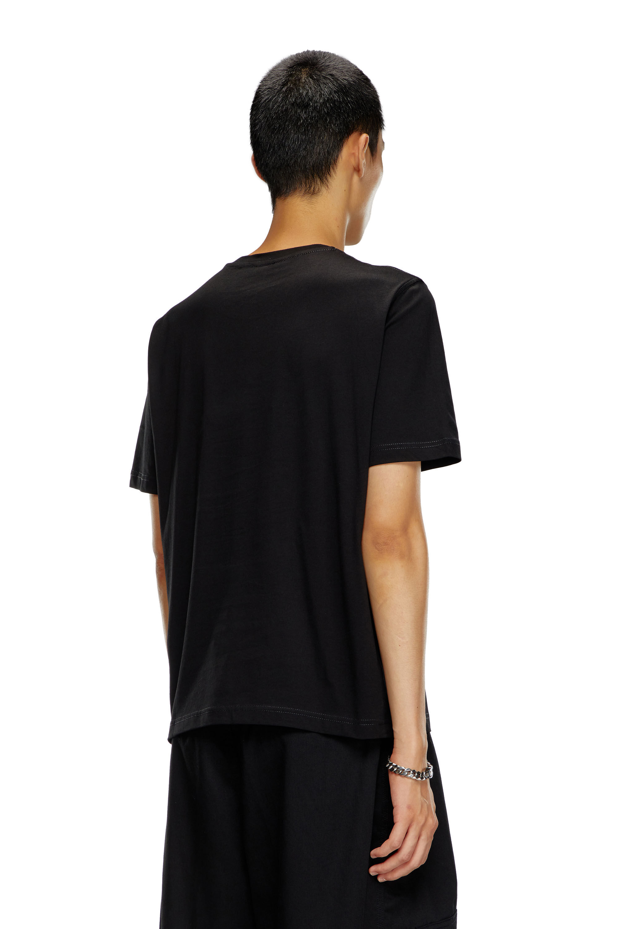 Men's T-shirt with splashed-effect logo | Black | Diesel