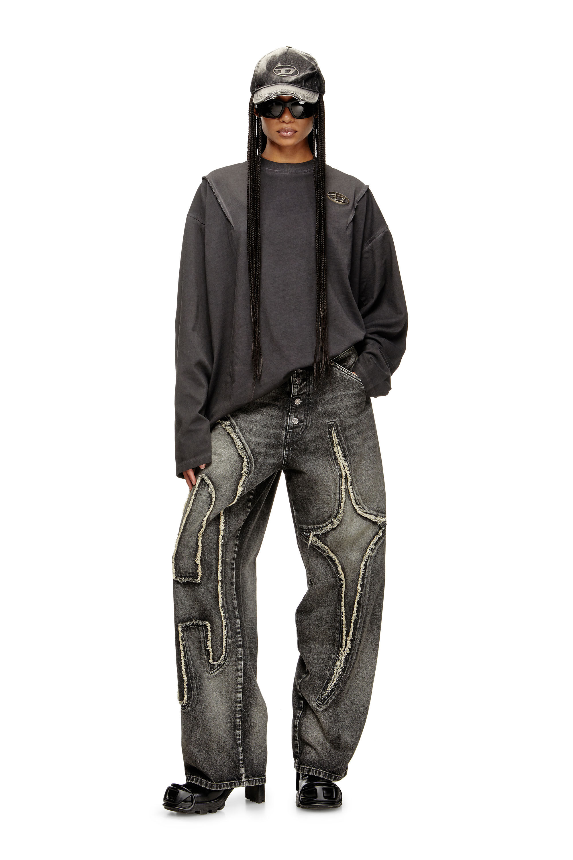 Women's Straight Jeans | Regular Waist D-ThugClub | Black/Dark
