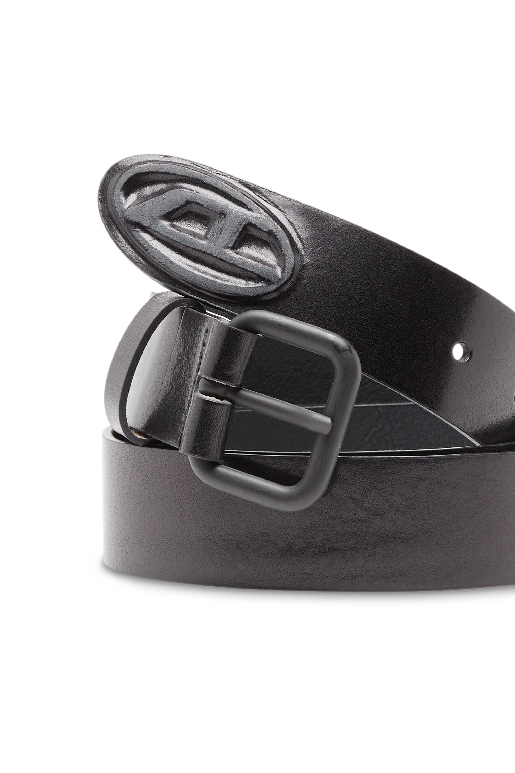 Men's Leather belt metal logo insert | Diesel B-1DR SCRATCH END Men's Leather belt metal logo insert | Diesel B-1DR SCRATCH END