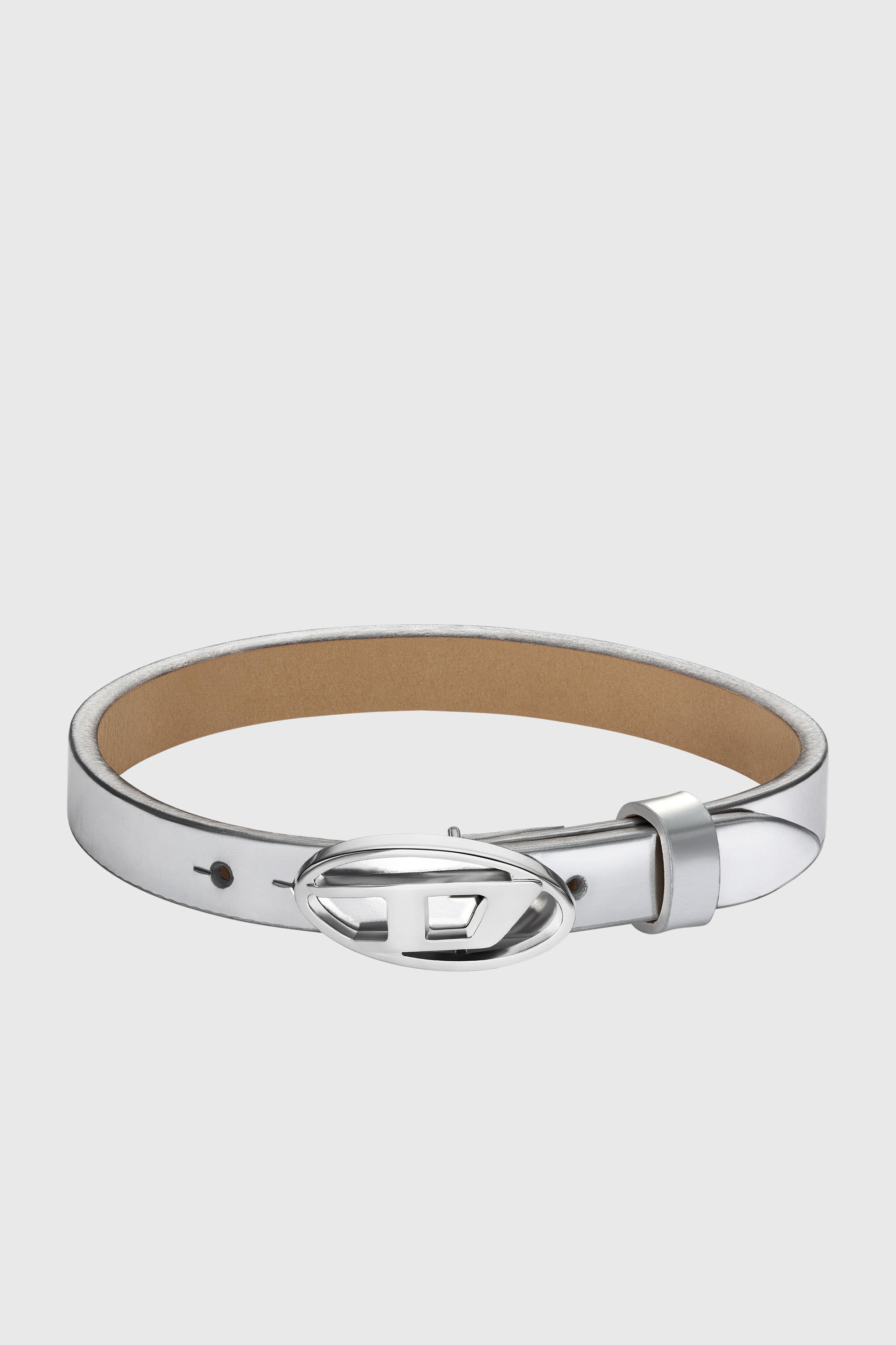 アクセサリー diesel leather bracelet silver y2k Women's Silver Leather Stackable Bracelet | Silver | Diesel