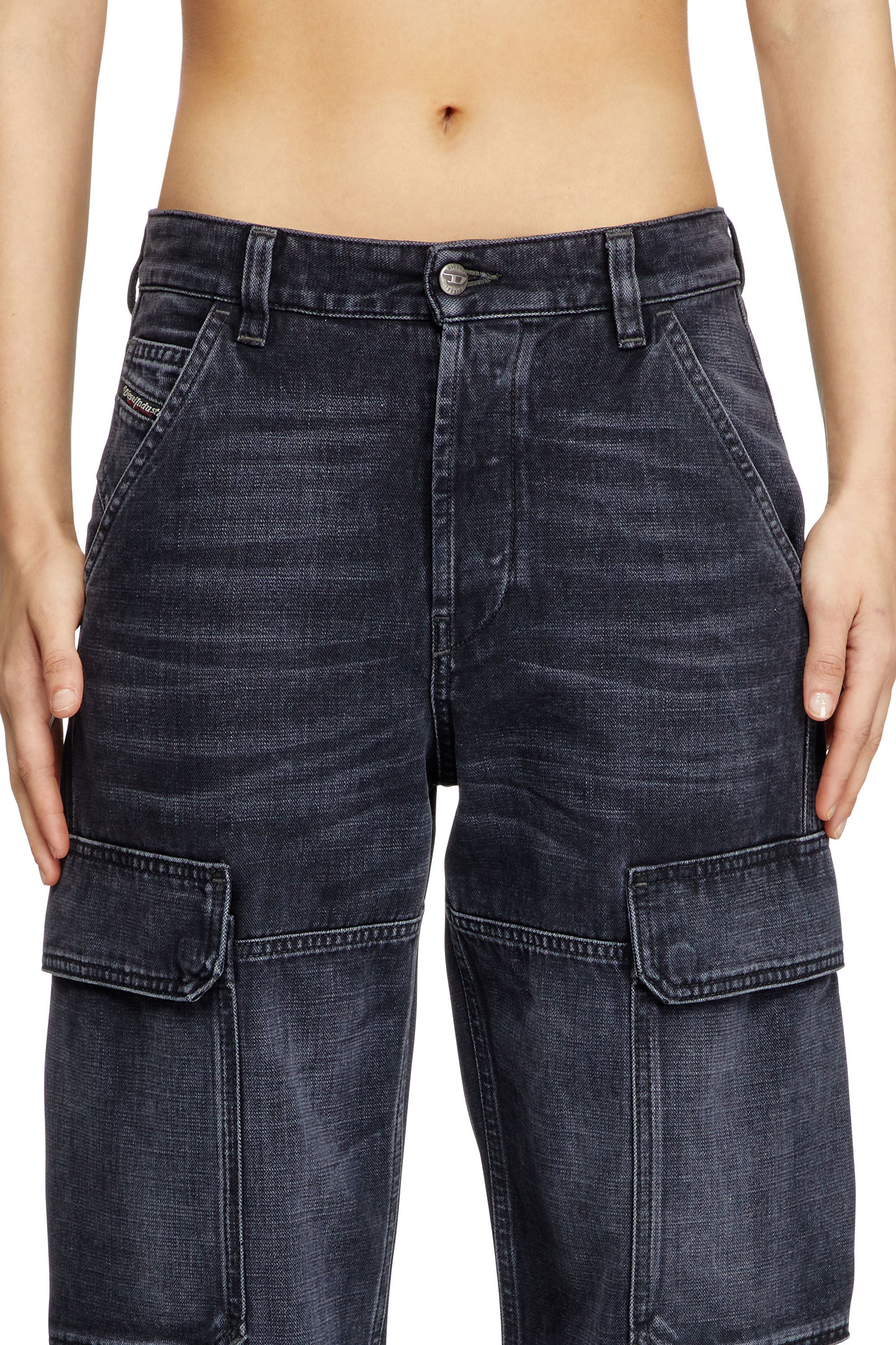 デニム・ジーパン DIESEL Women Denim Pants A16355 007Z902 Black Women's Regular Jeans | Black/Dark grey | Diesel D-Pot