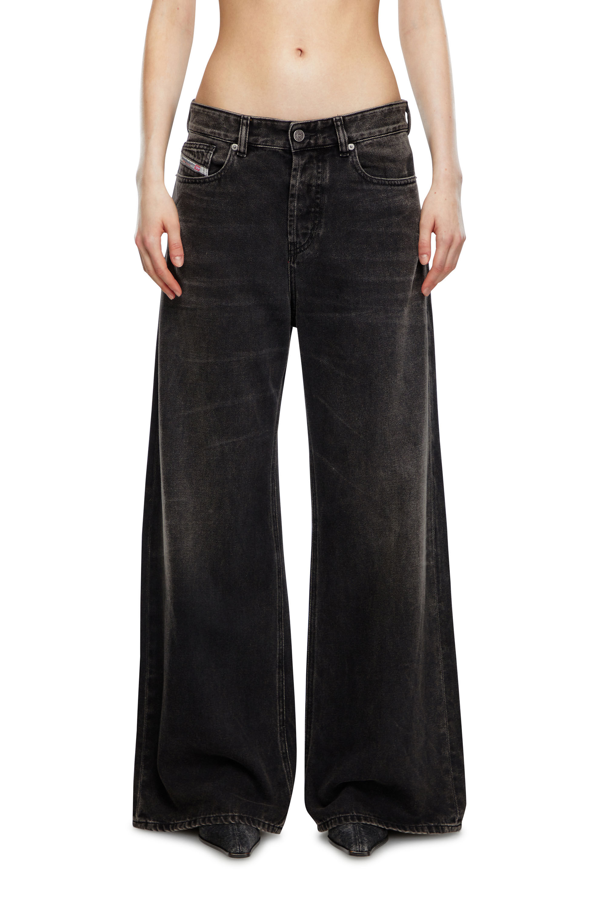 Women's Relaxed Jeans | Black/Dark grey | Diesel 1996 D-Sire