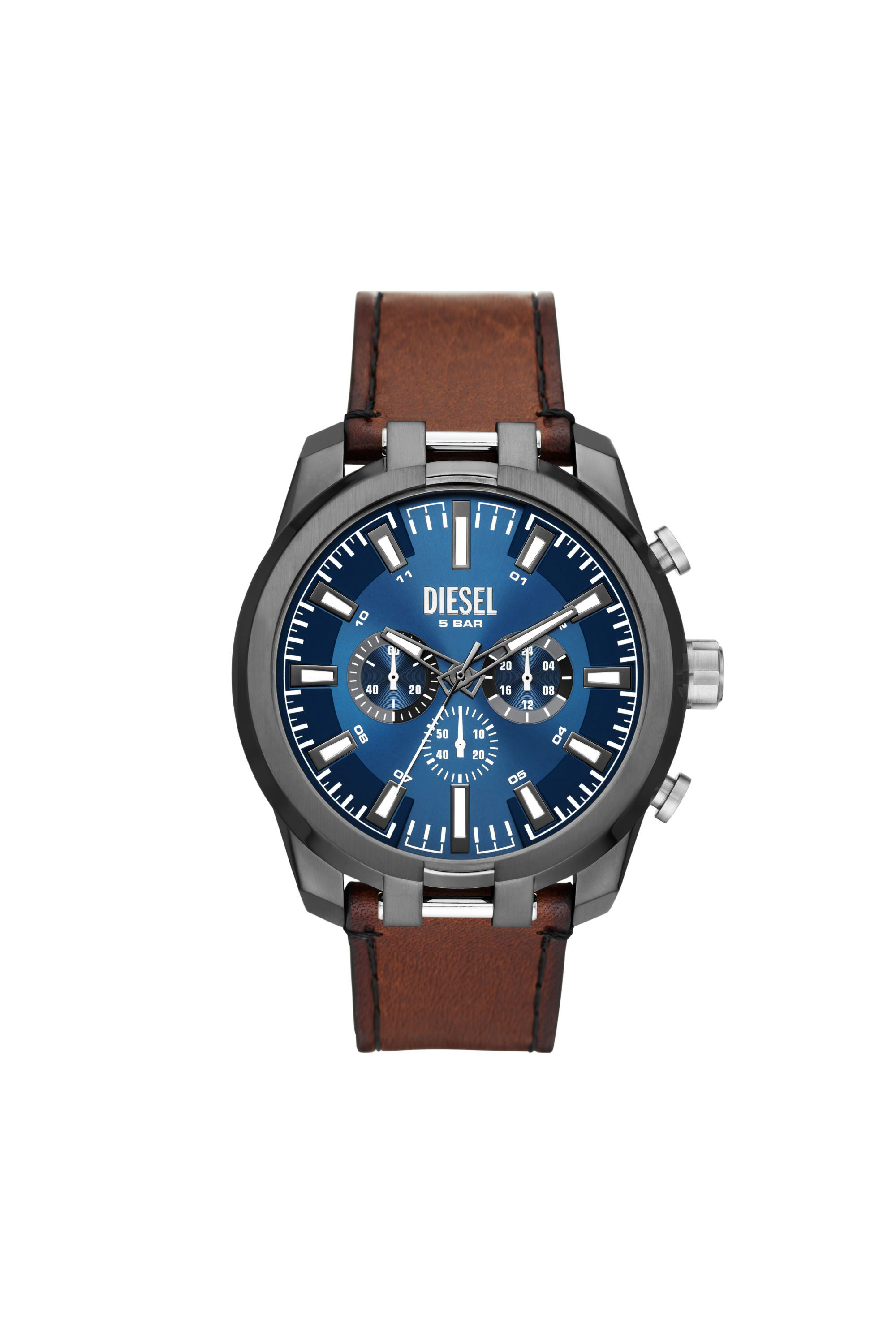 Diesel's 51mm Split watch, blue sunray dial | Diesel DZ4643
