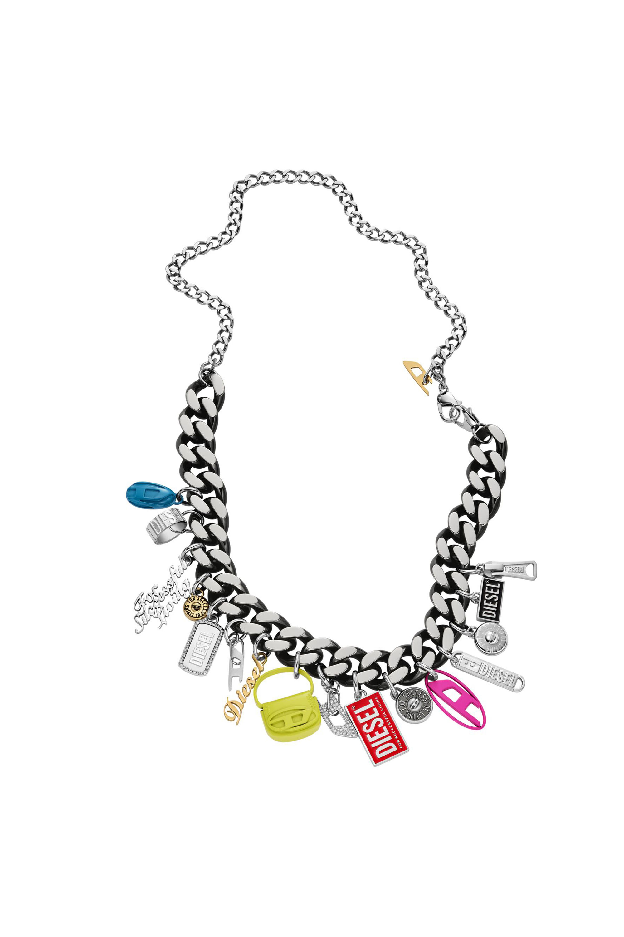 Women's Black stainless steel charm chain necklace | Multicolor Women's Black stainless steel charm chain necklace | Multicolor