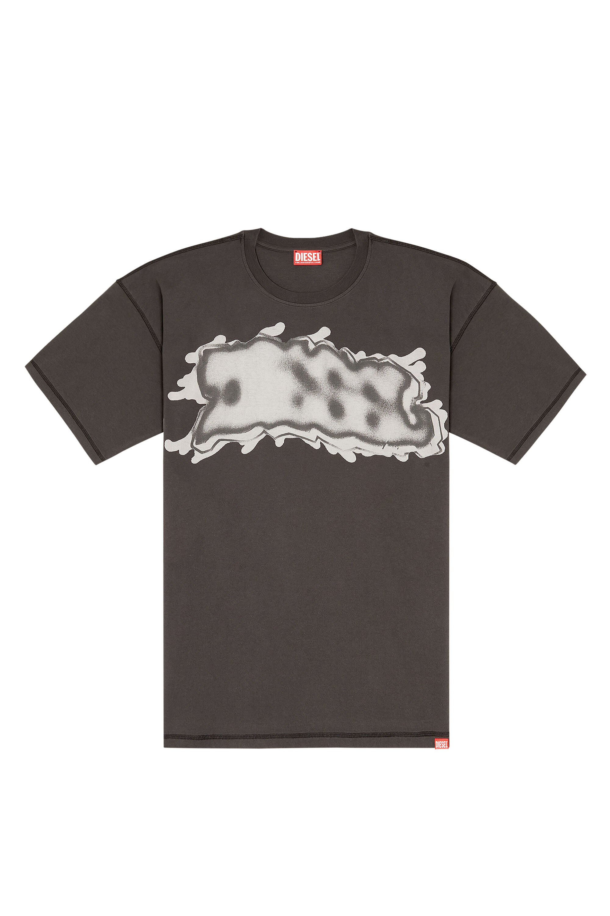 Men's T-shirt with graffiti print | Grey | Diesel