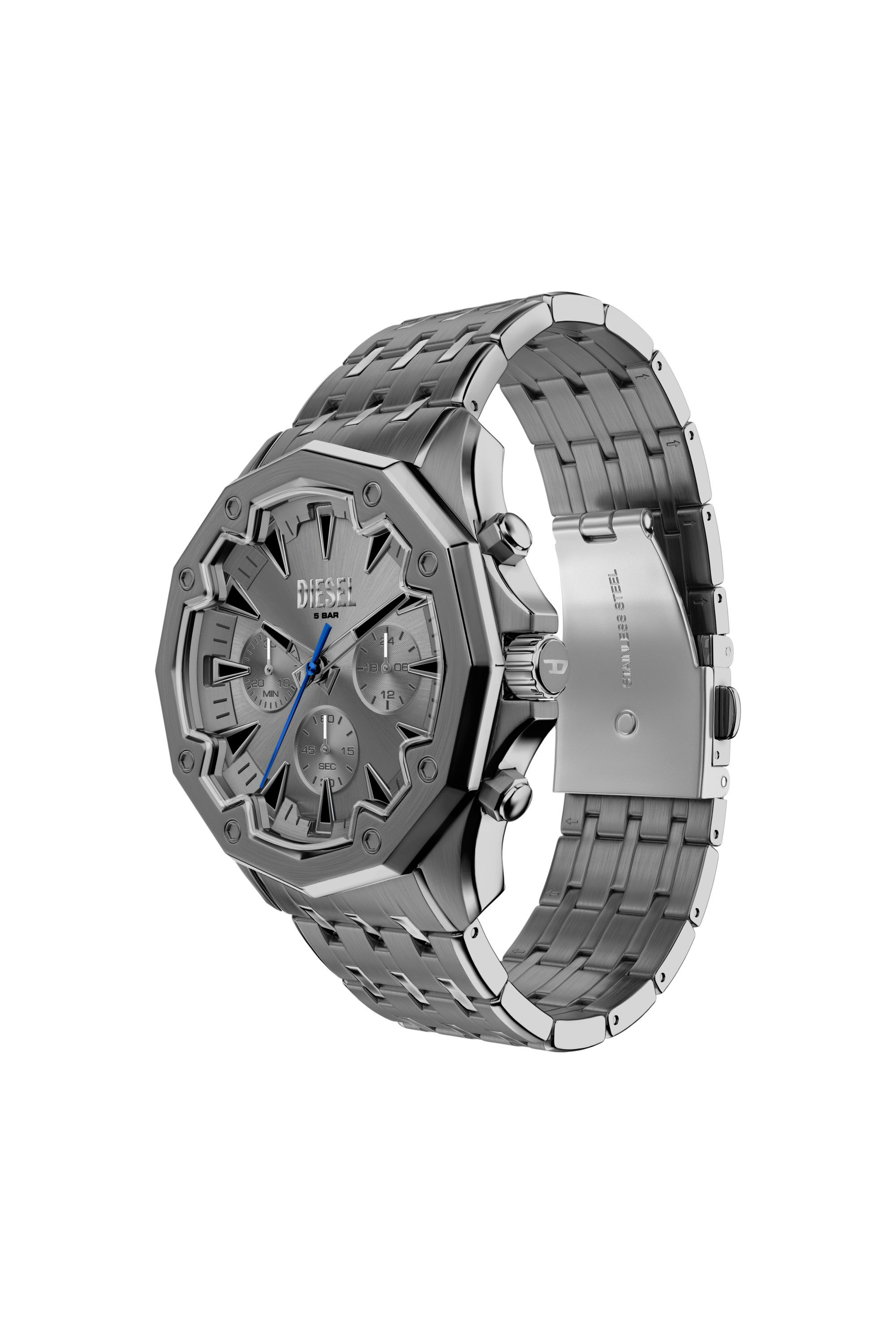 Men's Spiked stainless steel watch | Grey | Diesel TR