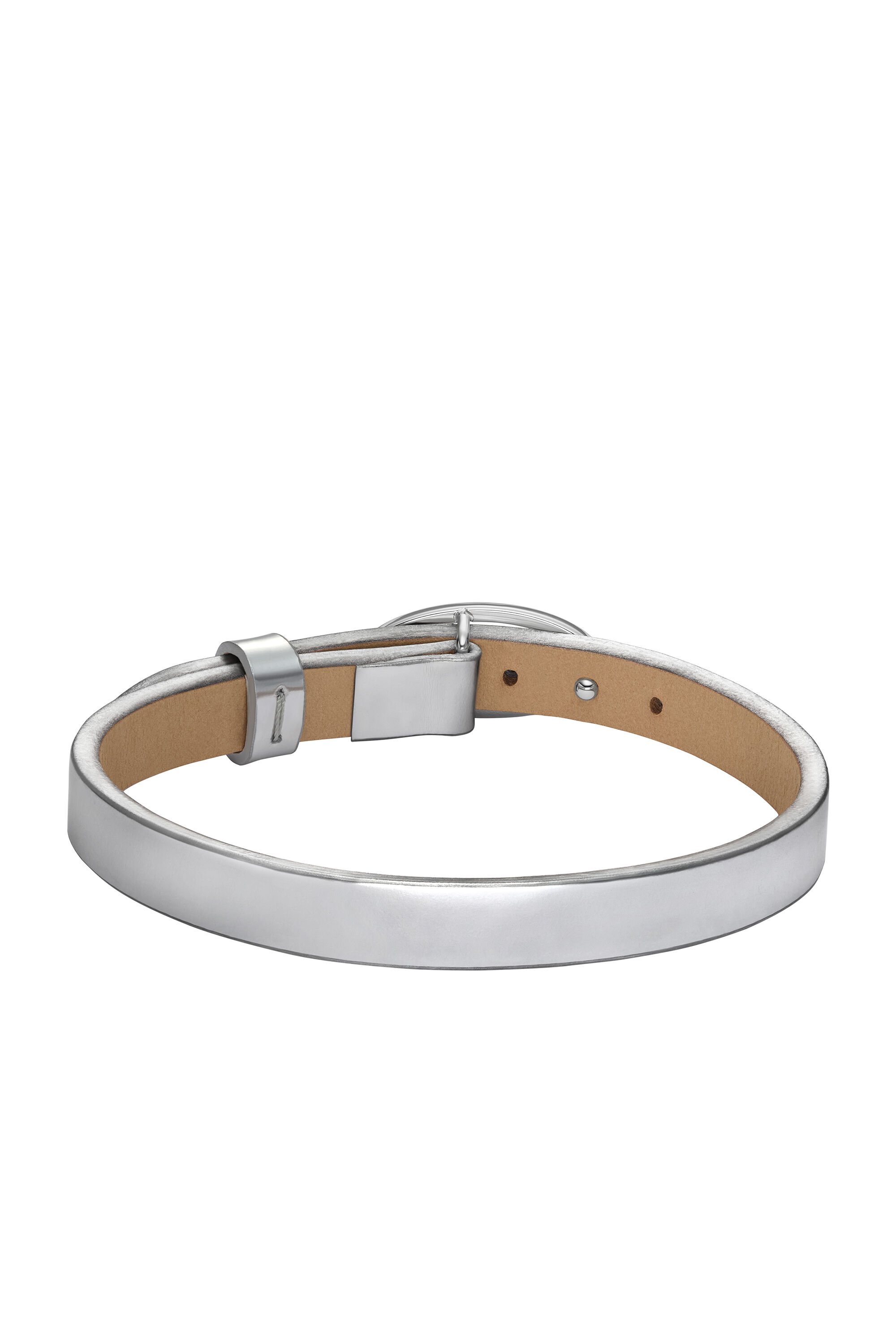 国内外の人気集結！ Stackable Leather Silver Women's Bracelet Diesel | Silver | アクセサリー