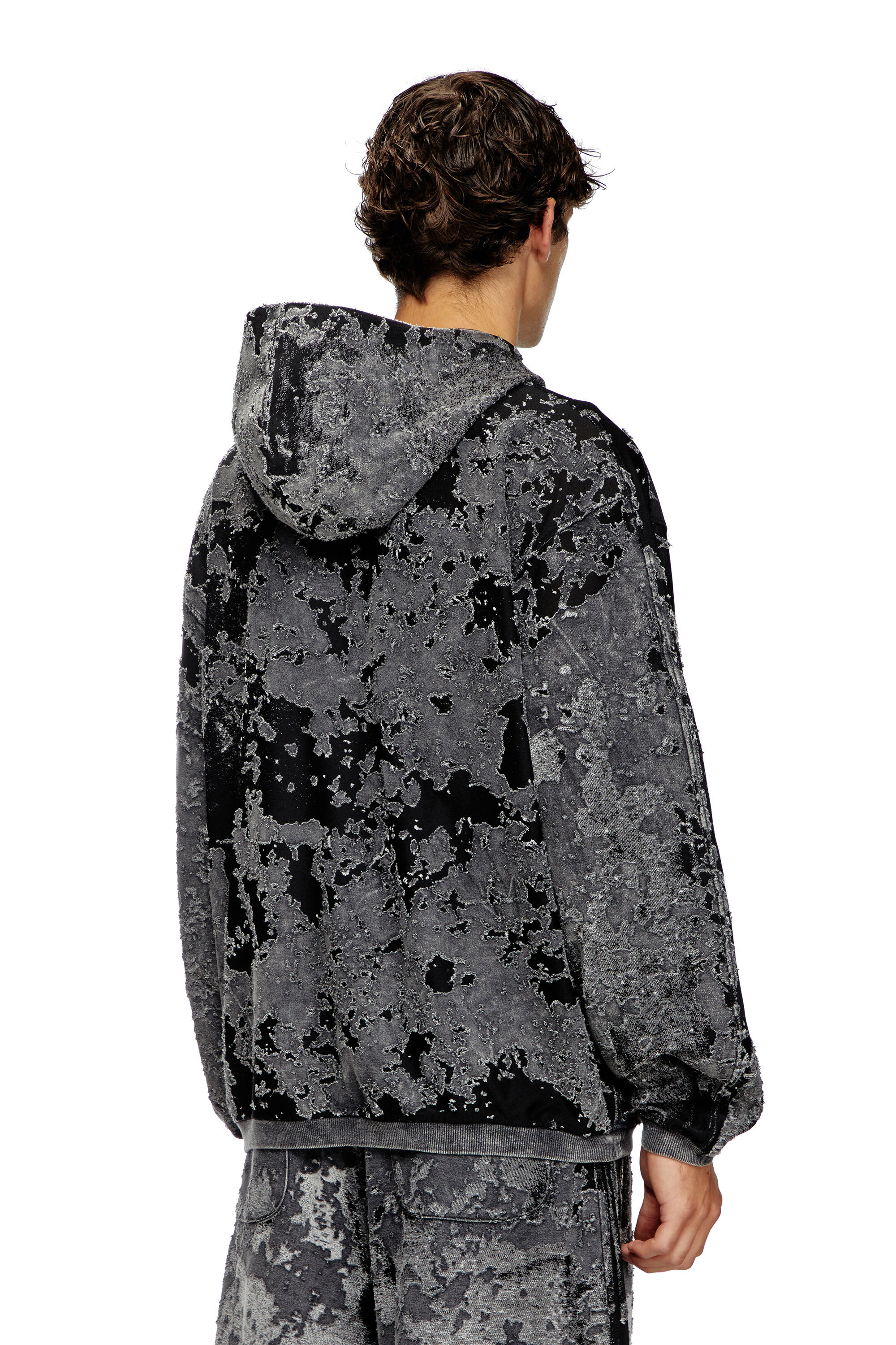 春のコレクション Burnout Men's hoodie Diesel | Black | effect camo with トップス