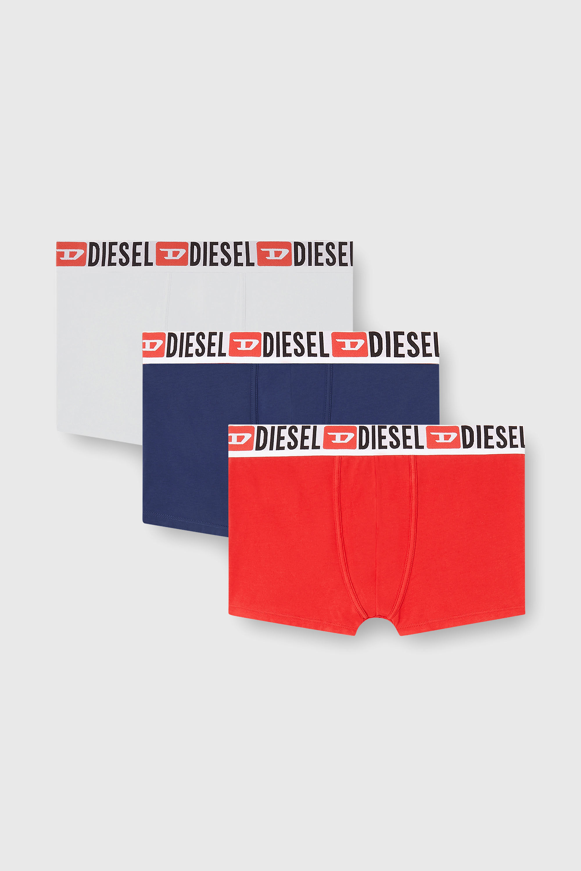 Diesel - UMBX-DAMIENTHREEPACK, Man's Three-pack of all-over logo waist boxers in Blue - 2