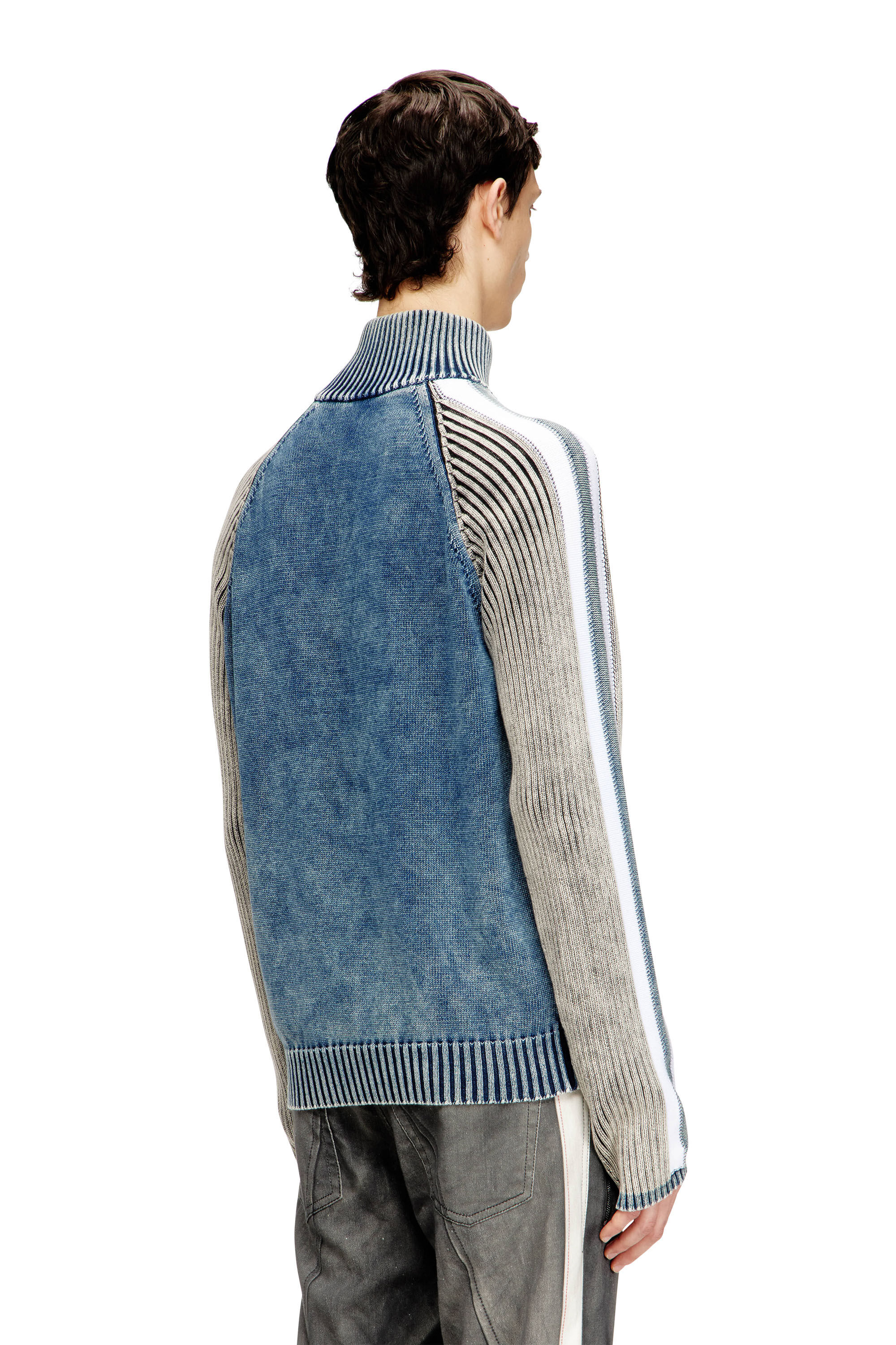 Men's Zip-up cardigan with sporty bands | Multicolor | Diesel
