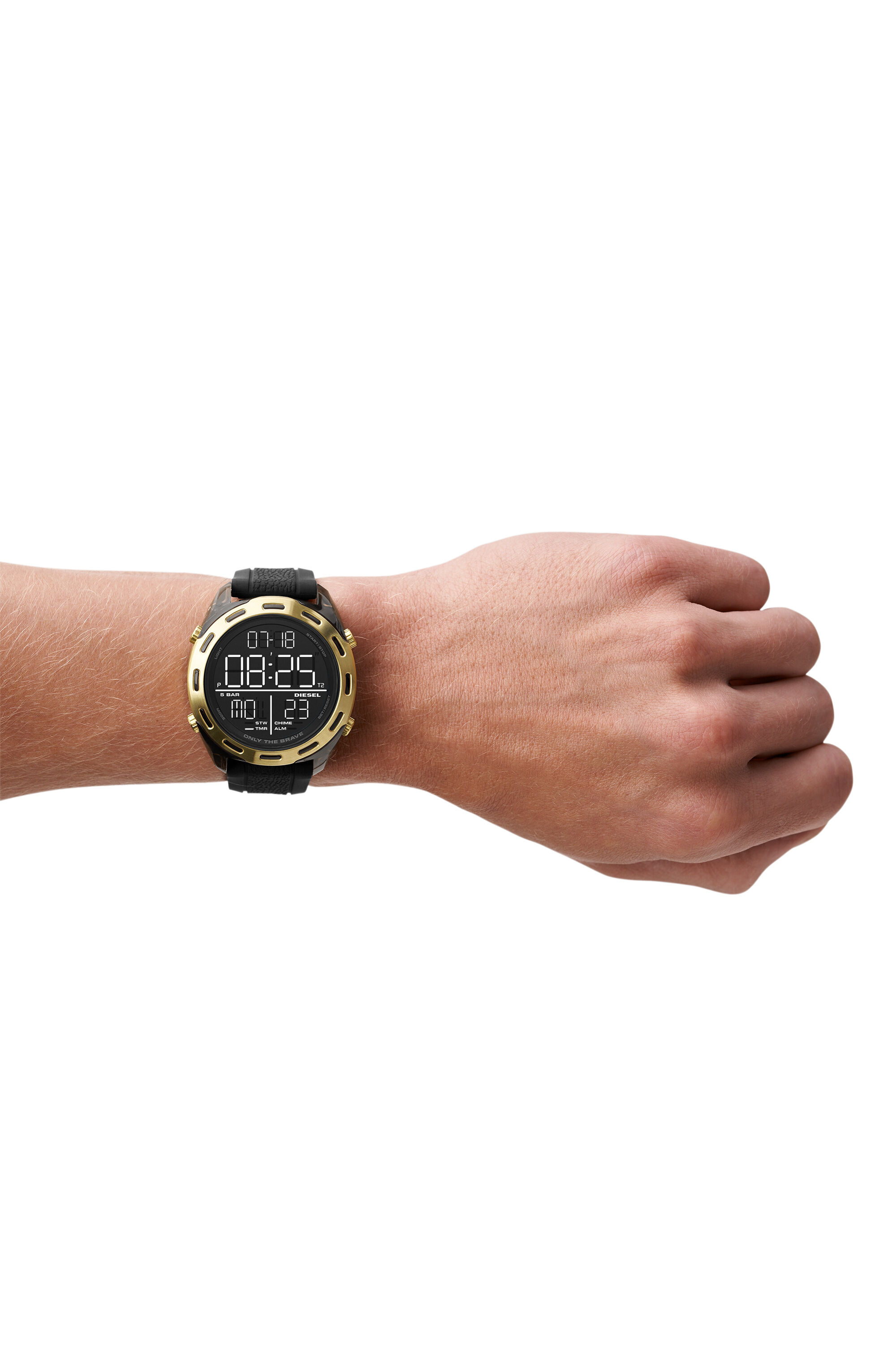 DZ1901 Man: Crusher digital black silicone watch | Diesel