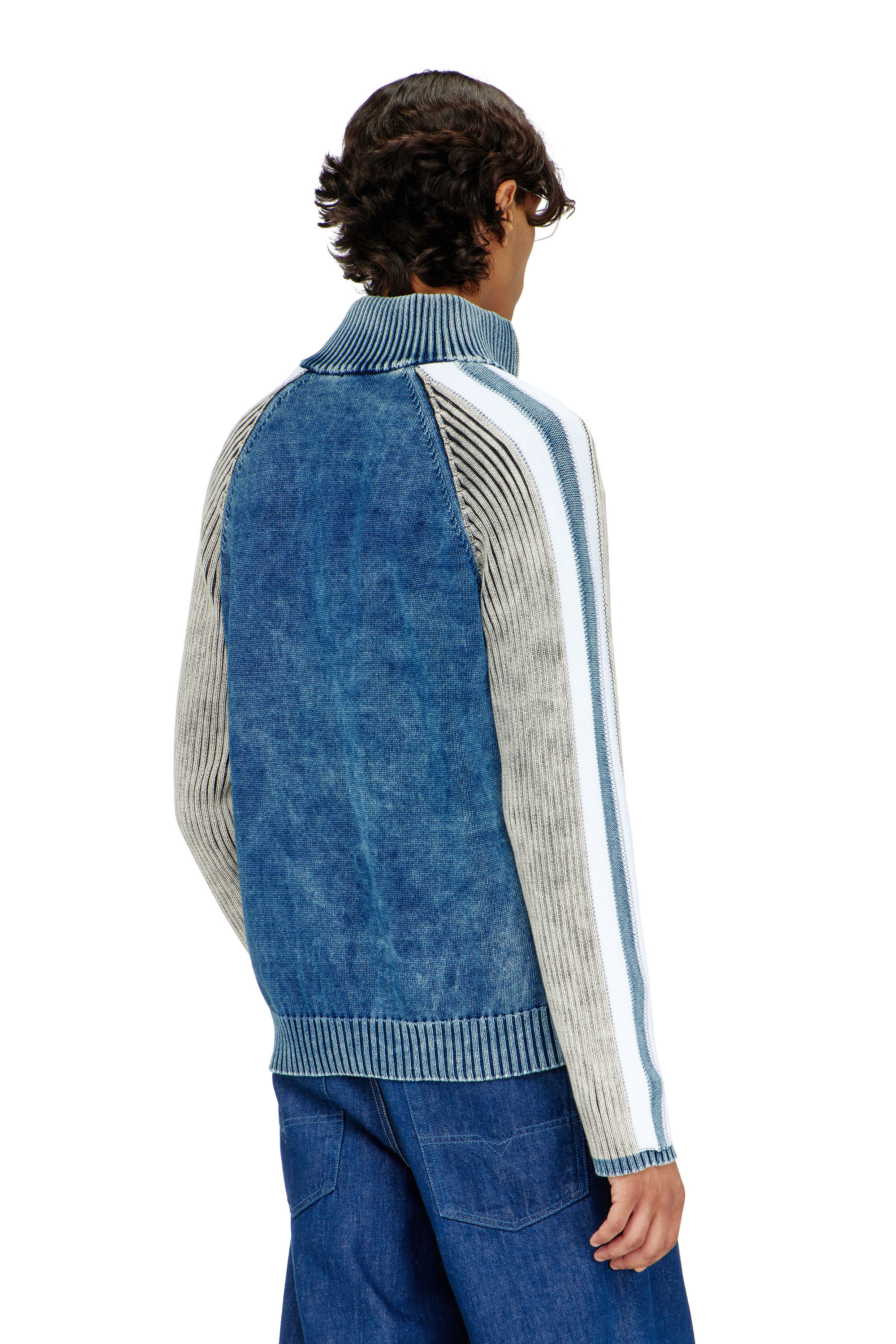 Men's Zip-up cardigan with sporty bands | Multicolor | Diesel TR