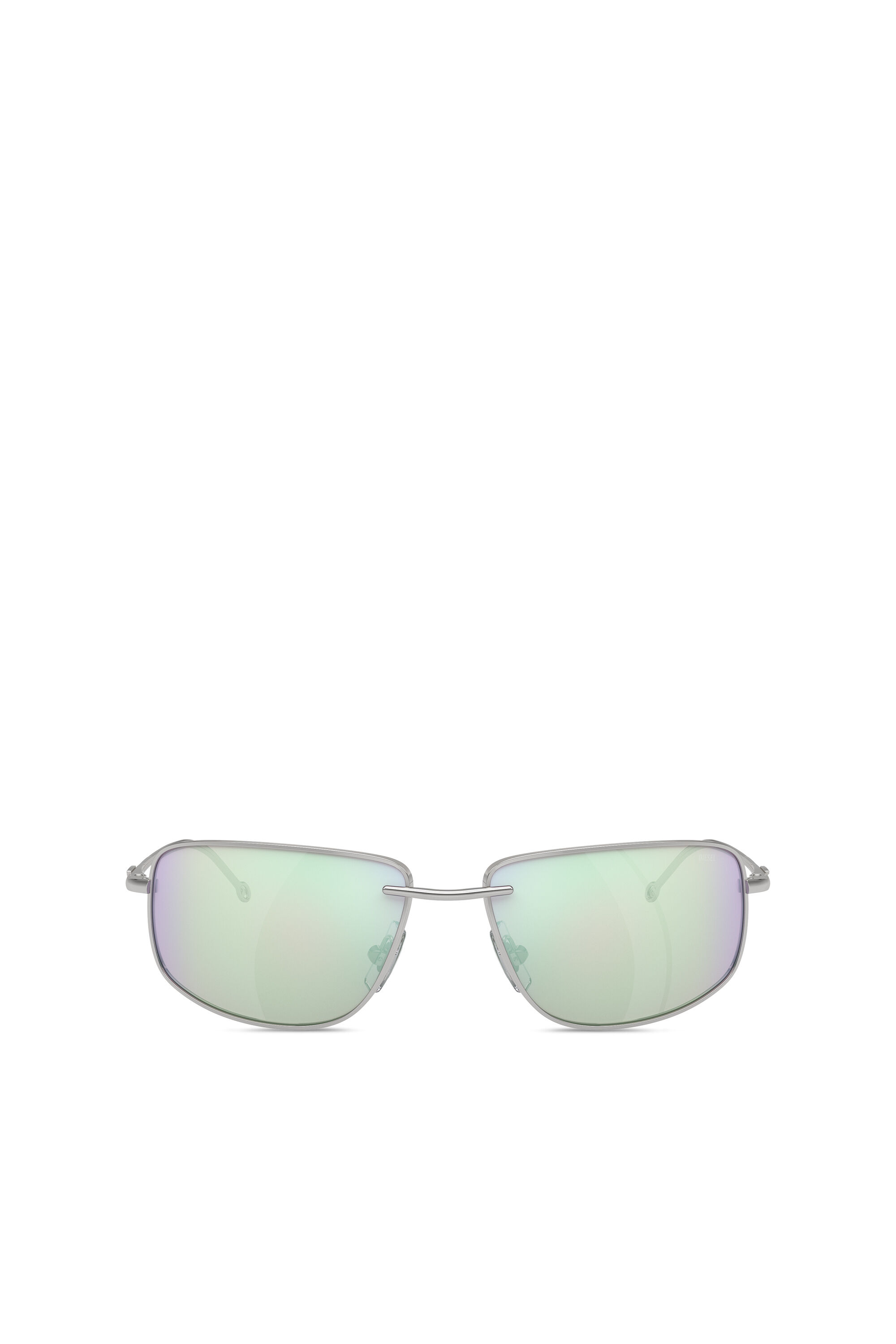 Women s Racer shape sunglasses in metal Silver Diesel