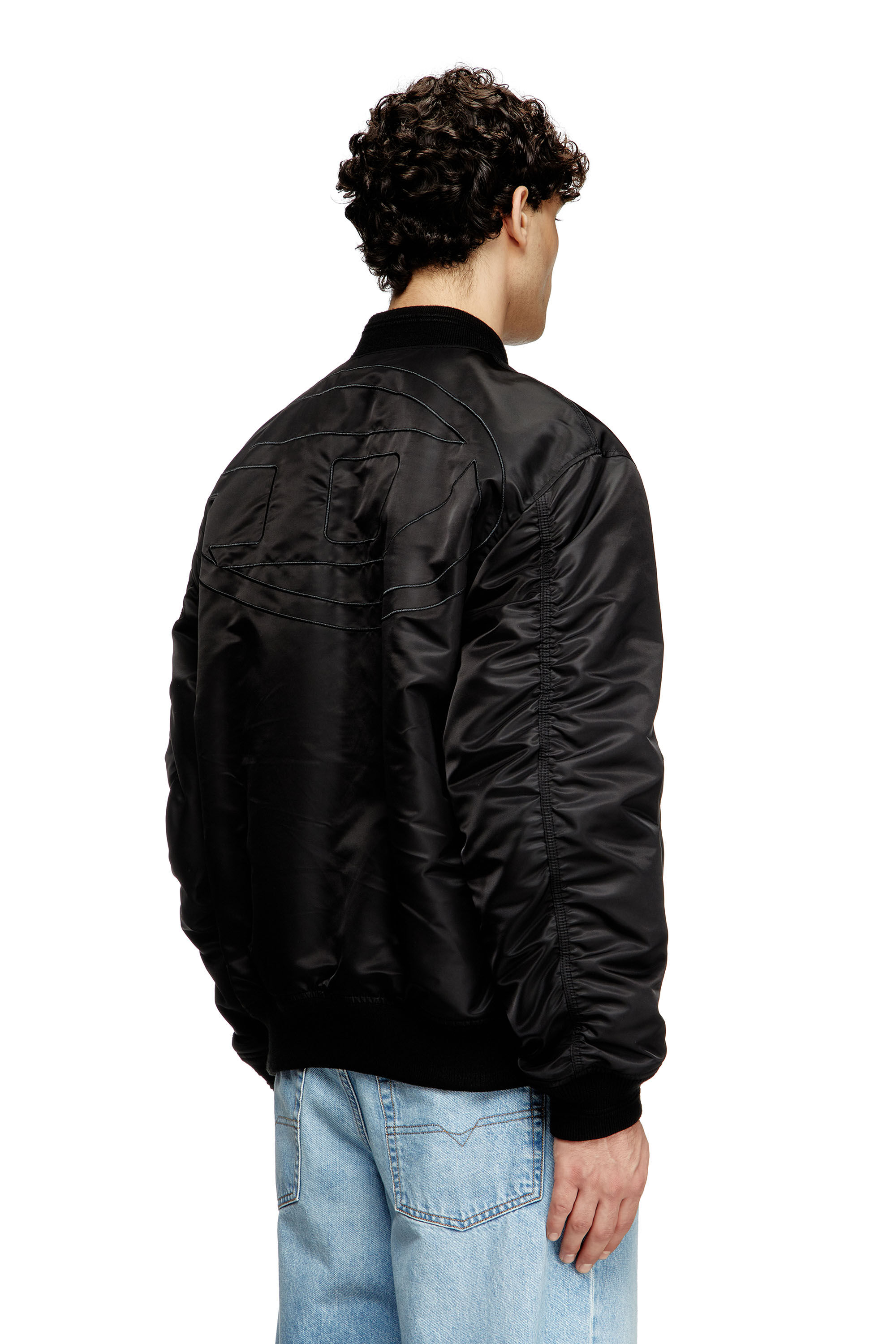 ー品販売  with nylon padded in Bomber Men's Oval Diesel | Black | D ジャケット・アウター