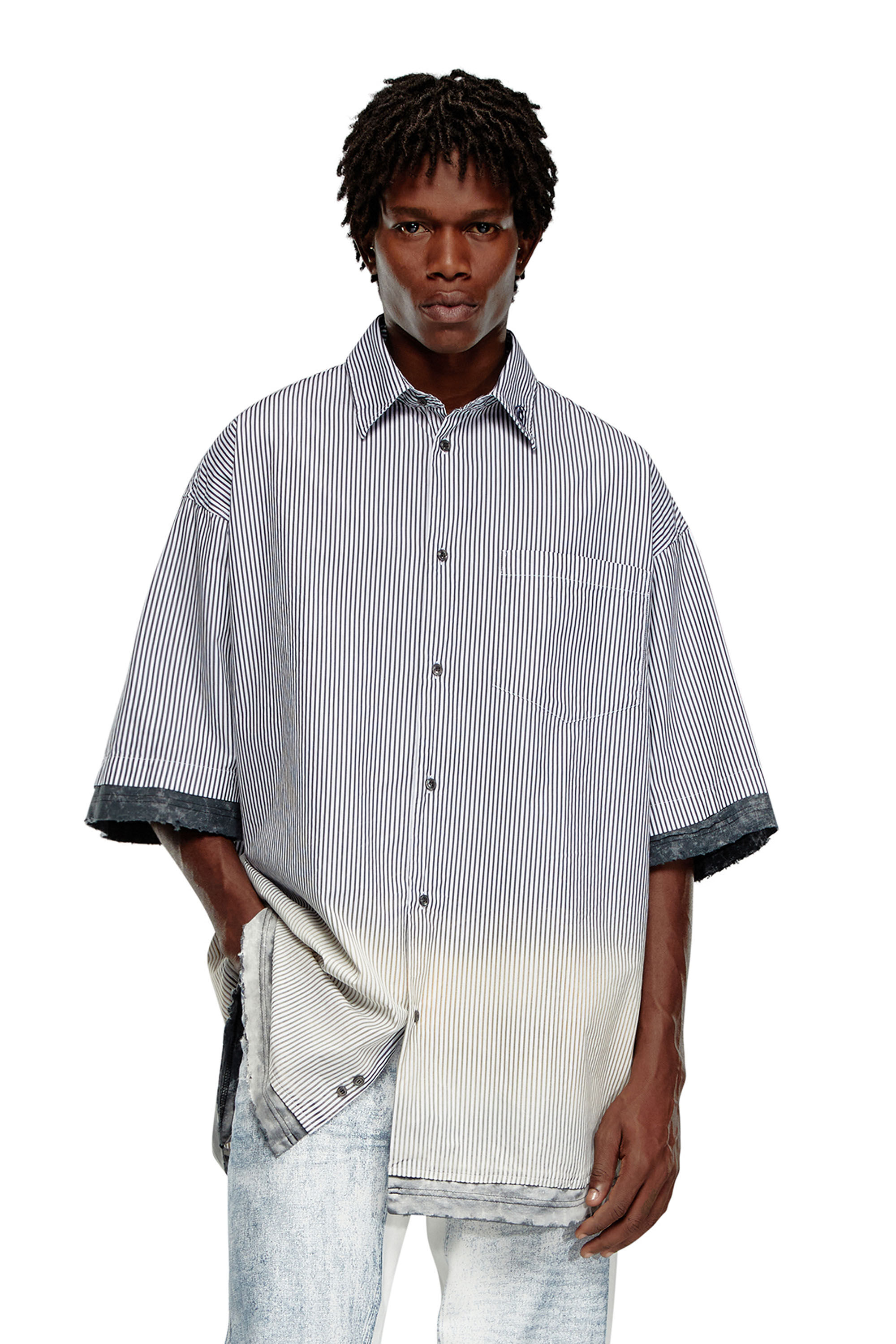 トップス doublet HALF LOOSE STRIPE SHIRT Vertical Stripe Tops | Brooks Brothers